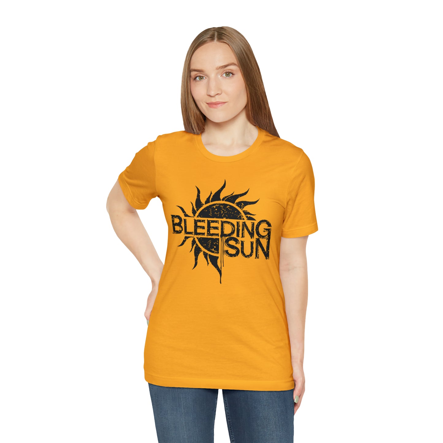 Bleeding Sun Black Lettering Unisex Jersey Short Sleeve Tee