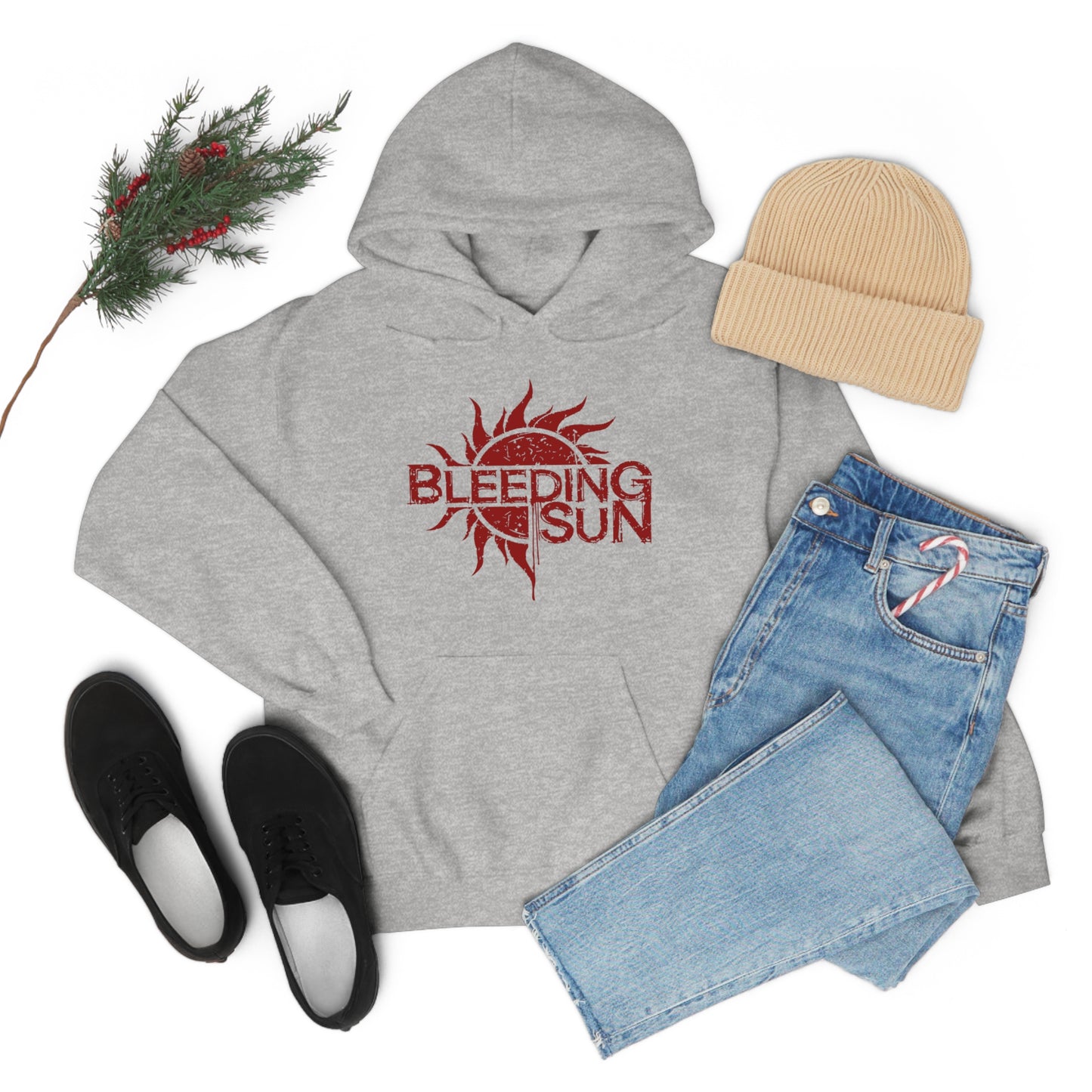 Bleeding Sun Red Logo Unisex Heavy Blend™ Hooded Sweatshirt