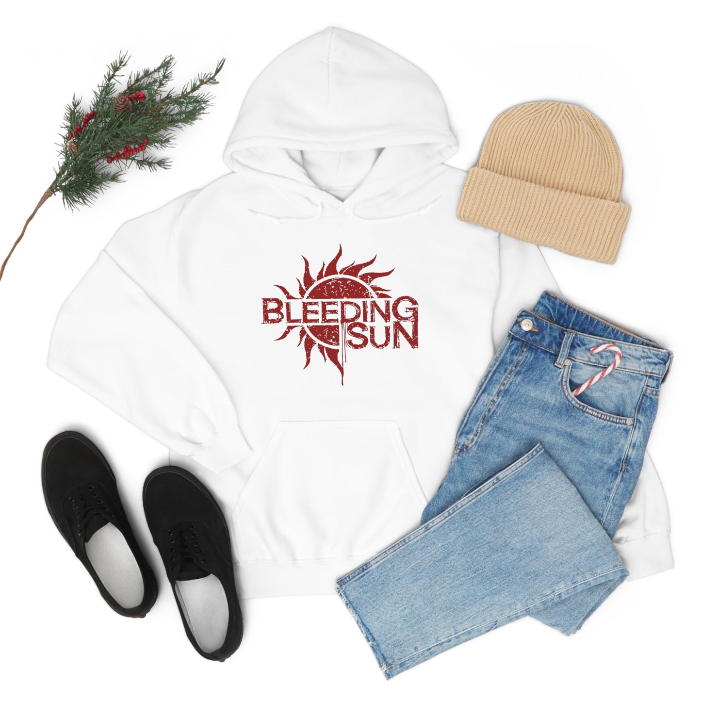 Bleeding Sun Red Logo Unisex Heavy Blend™ Hooded Sweatshirt