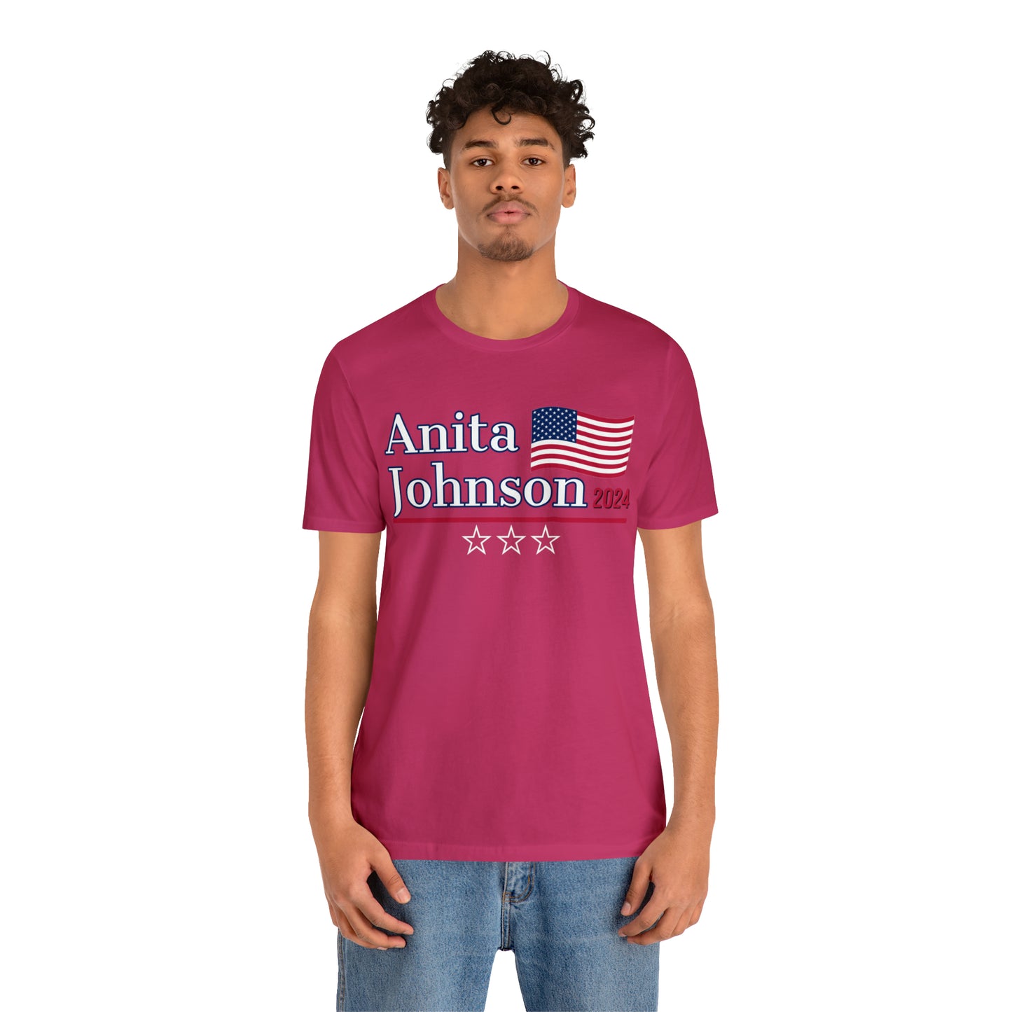 Anita Johnson Presidential Pun Unisex Jersey Short Sleeve Tee