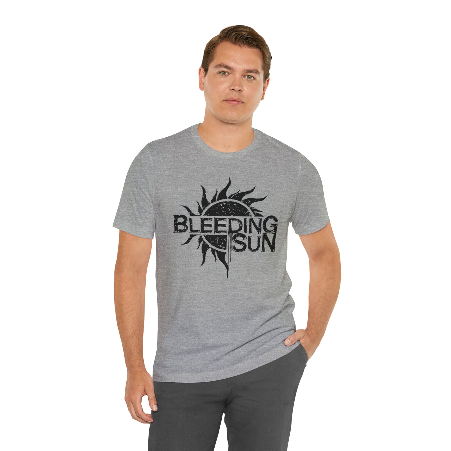 Bleeding Sun Black Lettering Unisex Jersey Short Sleeve Tee