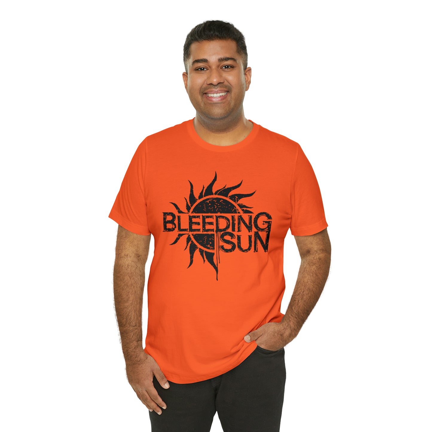 Bleeding Sun Black Lettering Unisex Jersey Short Sleeve Tee