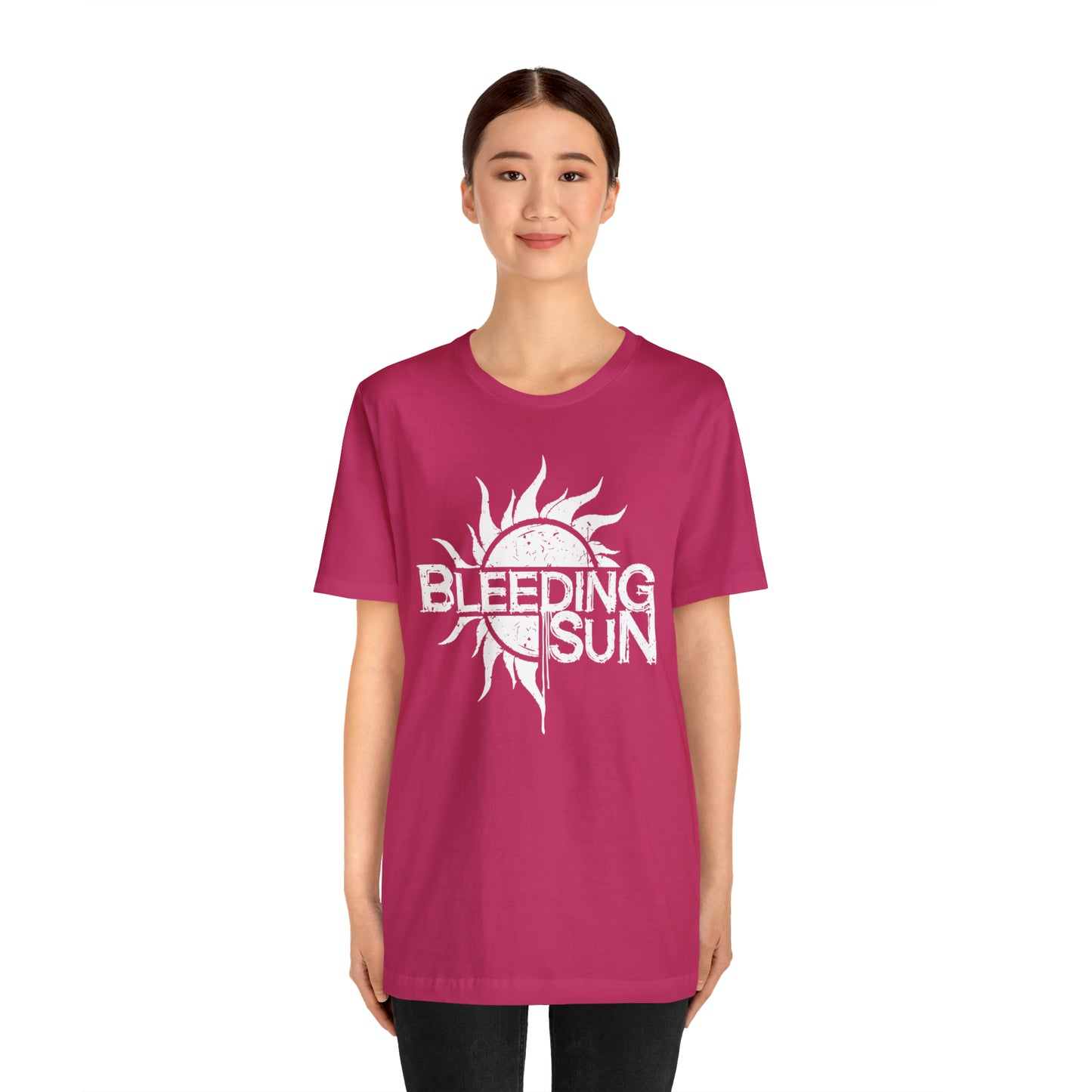 Bleeding Sun White Logo Unisex Jersey Short Sleeve Tee