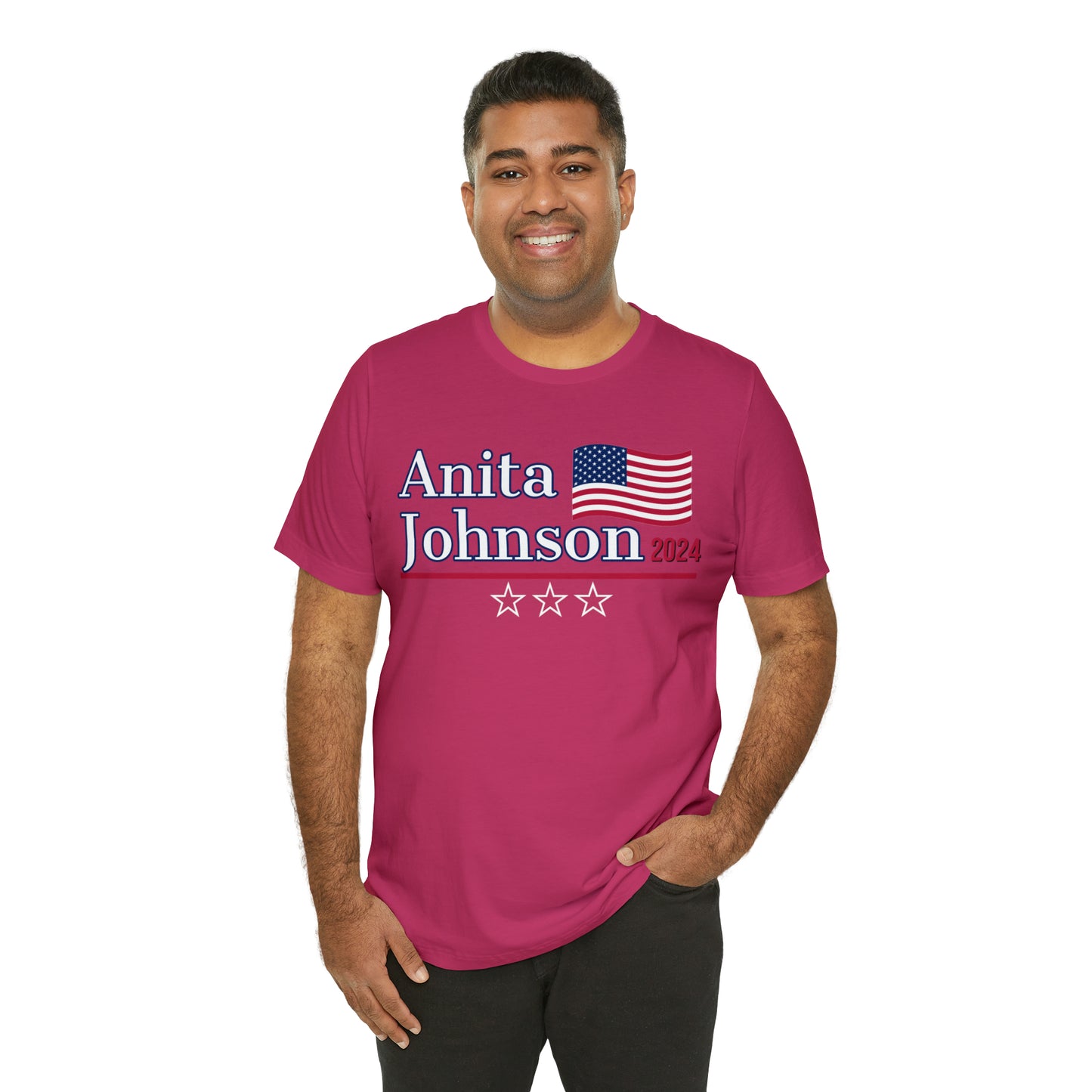 Anita Johnson Presidential Pun Unisex Jersey Short Sleeve Tee