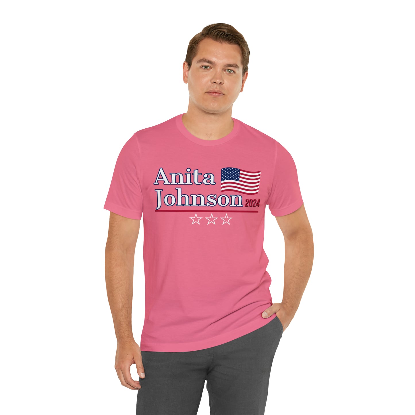 Anita Johnson Presidential Pun Unisex Jersey Short Sleeve Tee