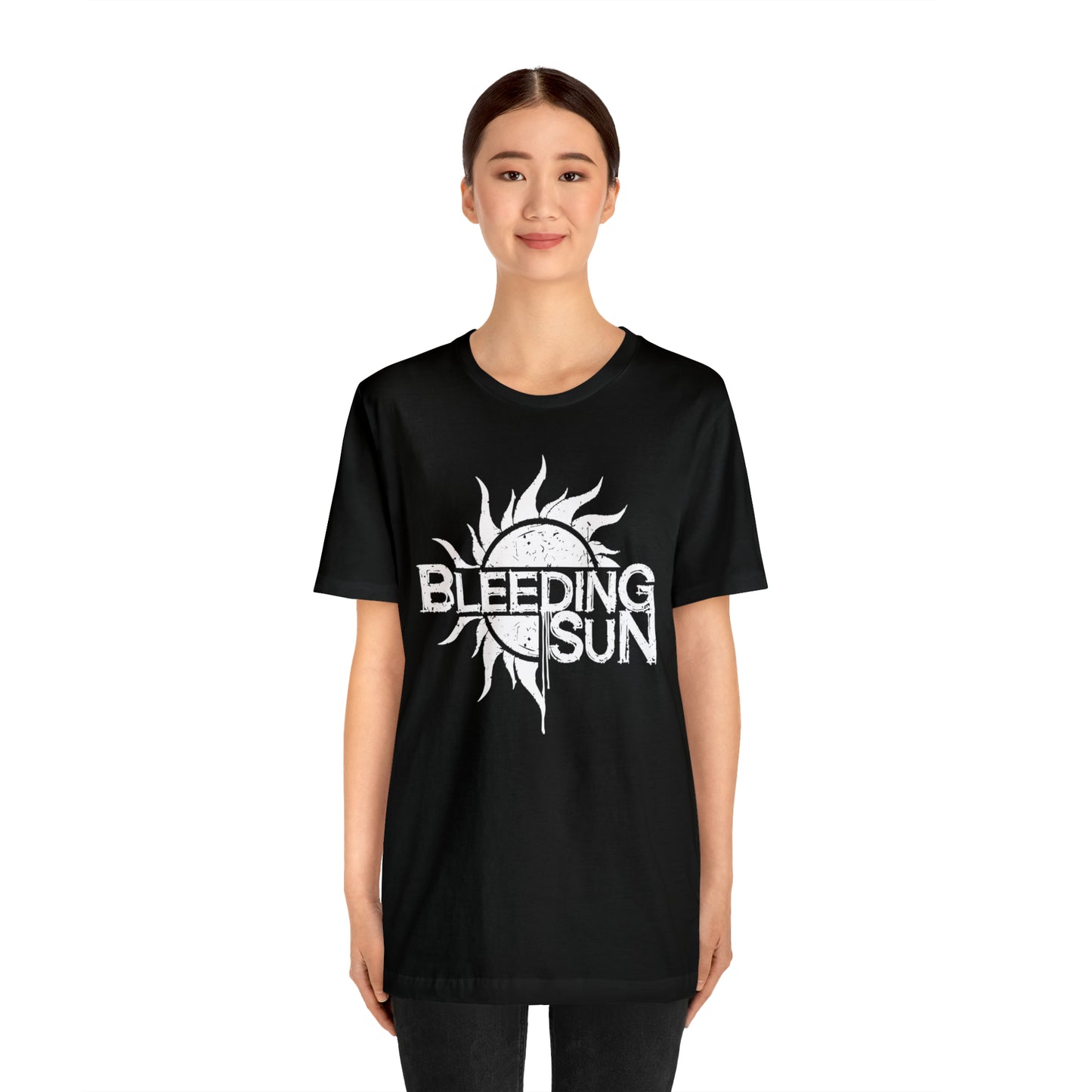 Bleeding Sun White Logo Unisex Jersey Short Sleeve Tee