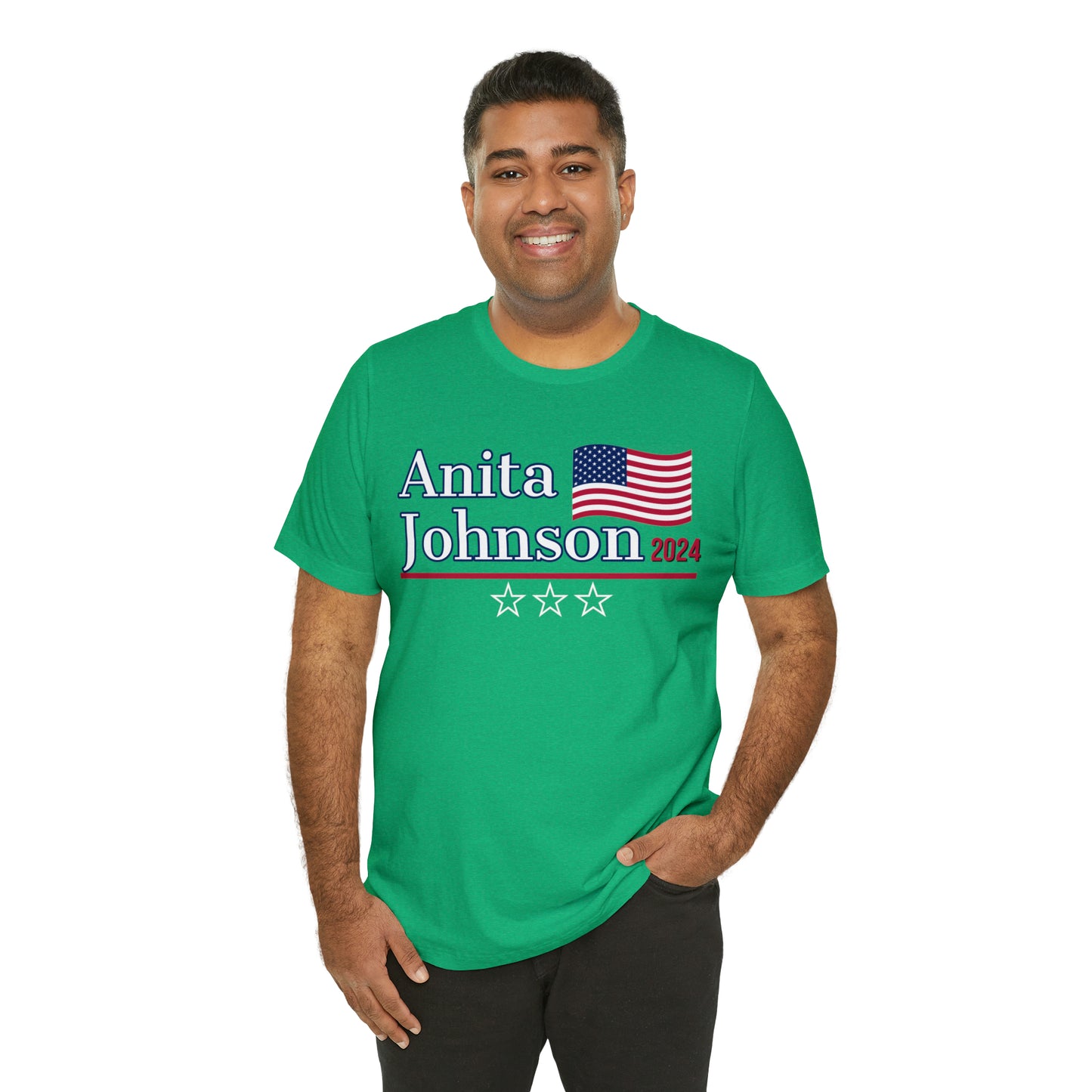 Anita Johnson Presidential Pun Unisex Jersey Short Sleeve Tee