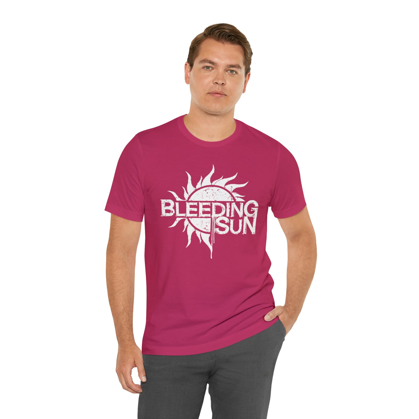 Bleeding Sun White Logo Unisex Jersey Short Sleeve Tee