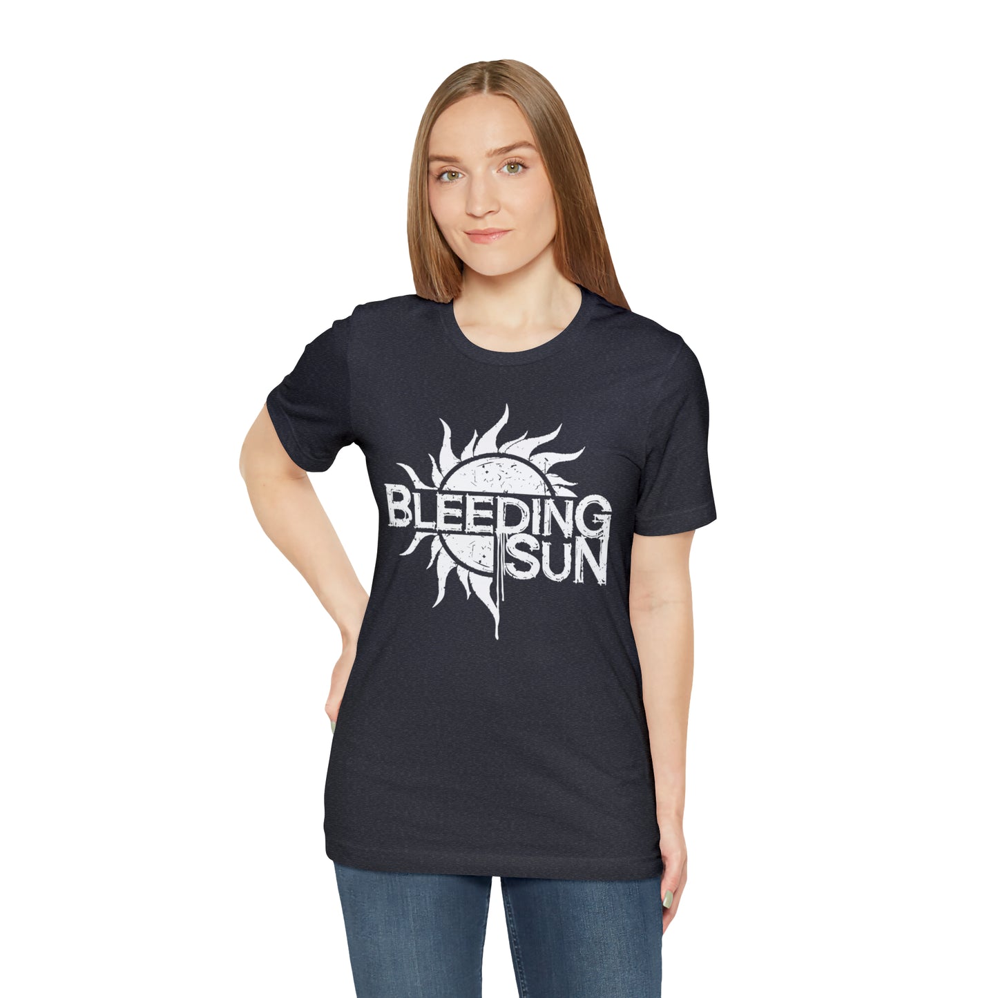 Bleeding Sun White Logo Unisex Jersey Short Sleeve Tee