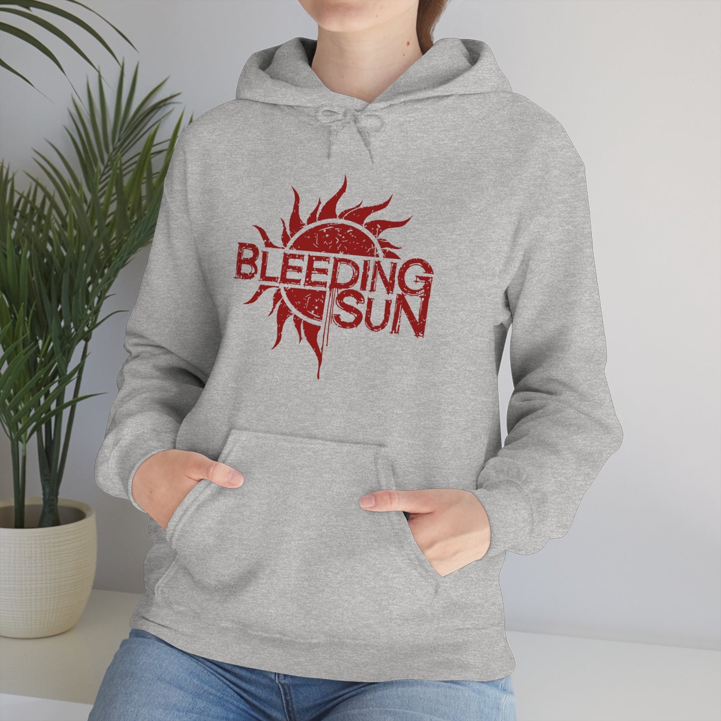 Bleeding Sun Red Logo Unisex Heavy Blend™ Hooded Sweatshirt