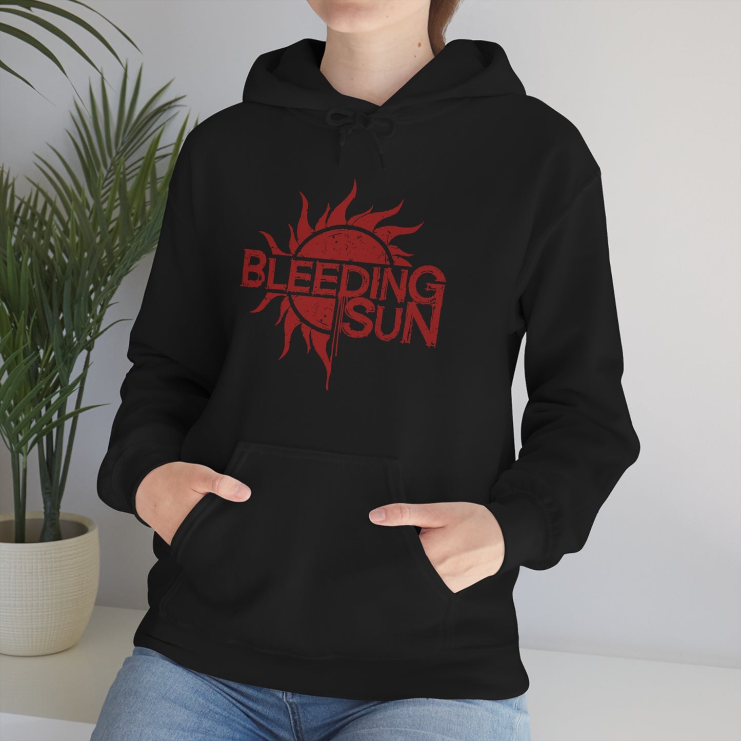 Bleeding Sun Red Logo Unisex Heavy Blend™ Hooded Sweatshirt