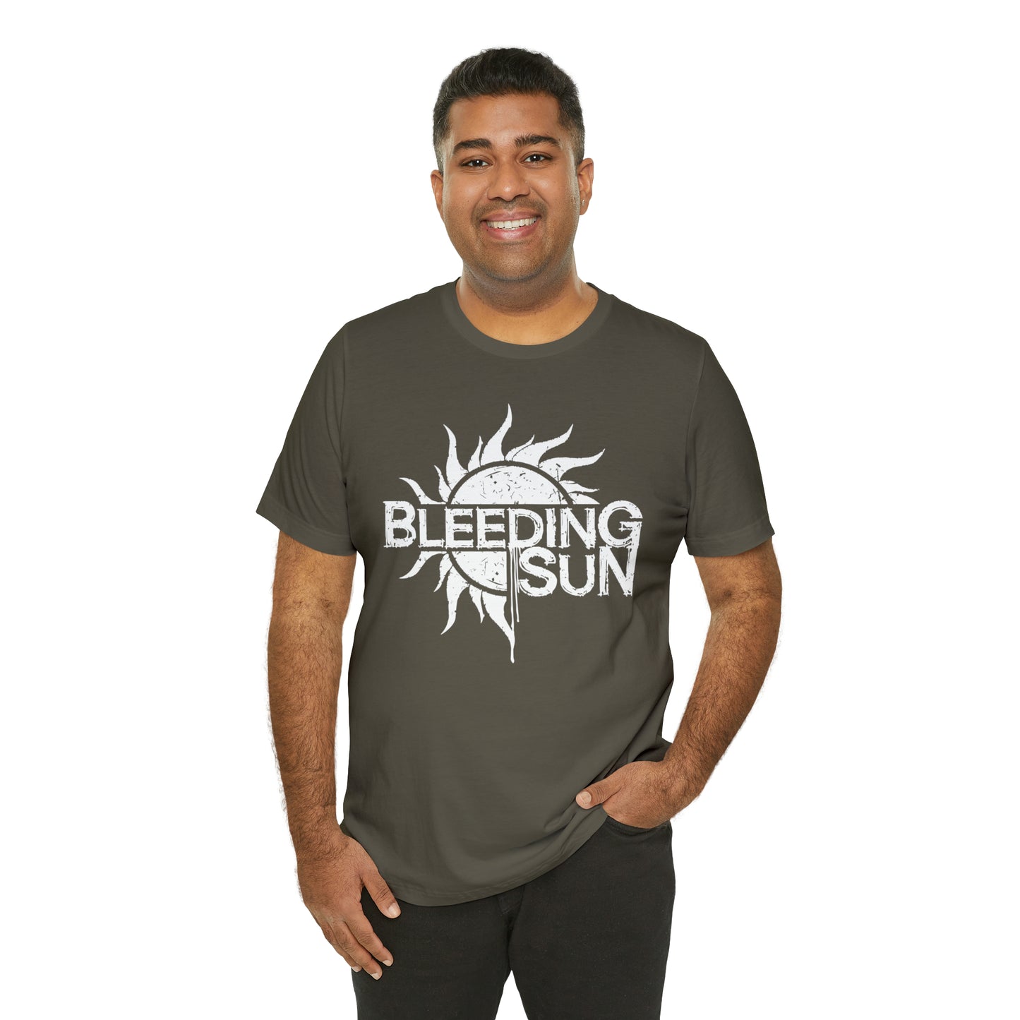 Bleeding Sun White Logo Unisex Jersey Short Sleeve Tee