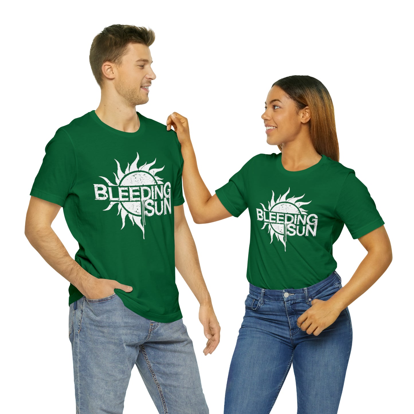 Bleeding Sun White Logo Unisex Jersey Short Sleeve Tee