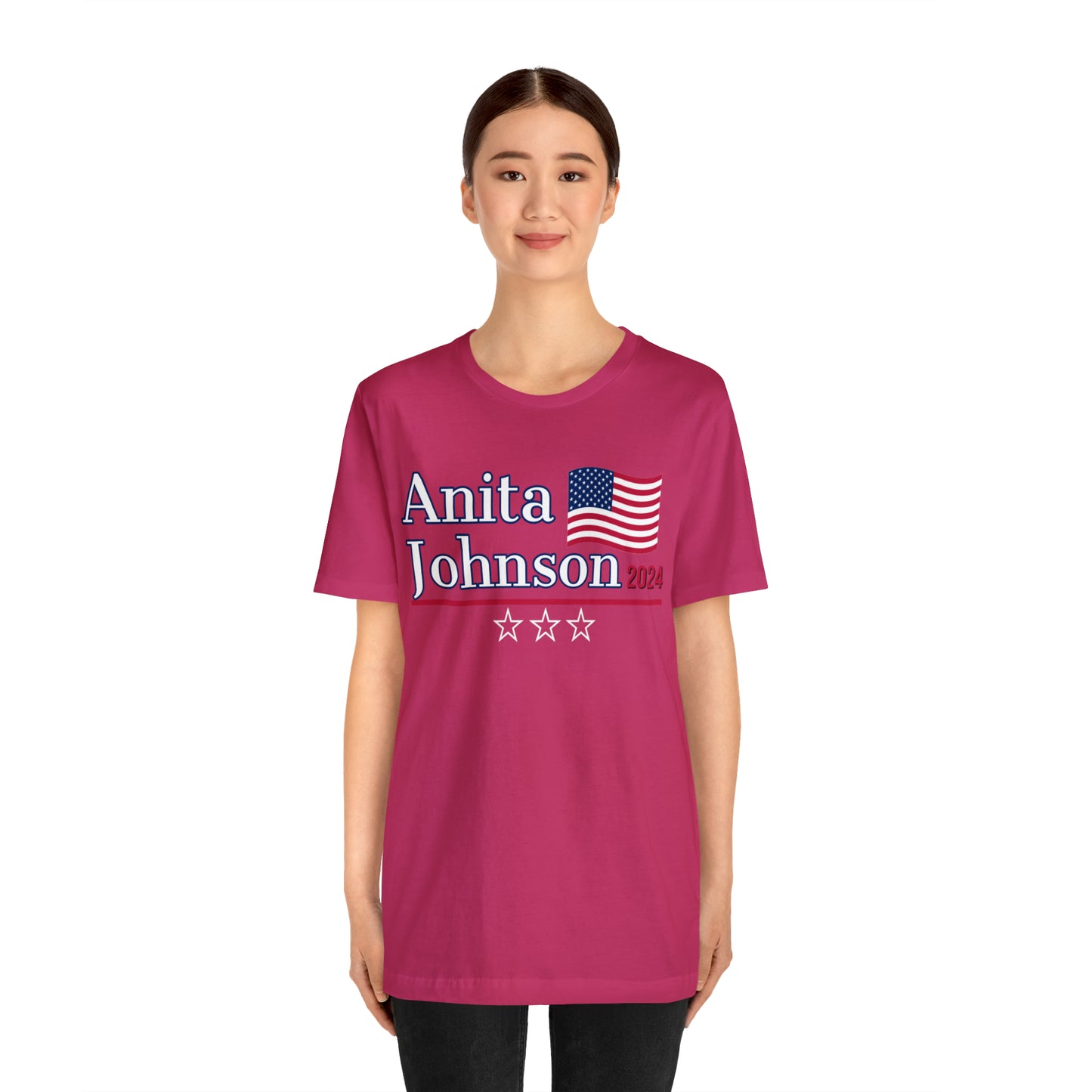 Anita Johnson Presidential Pun Unisex Jersey Short Sleeve Tee