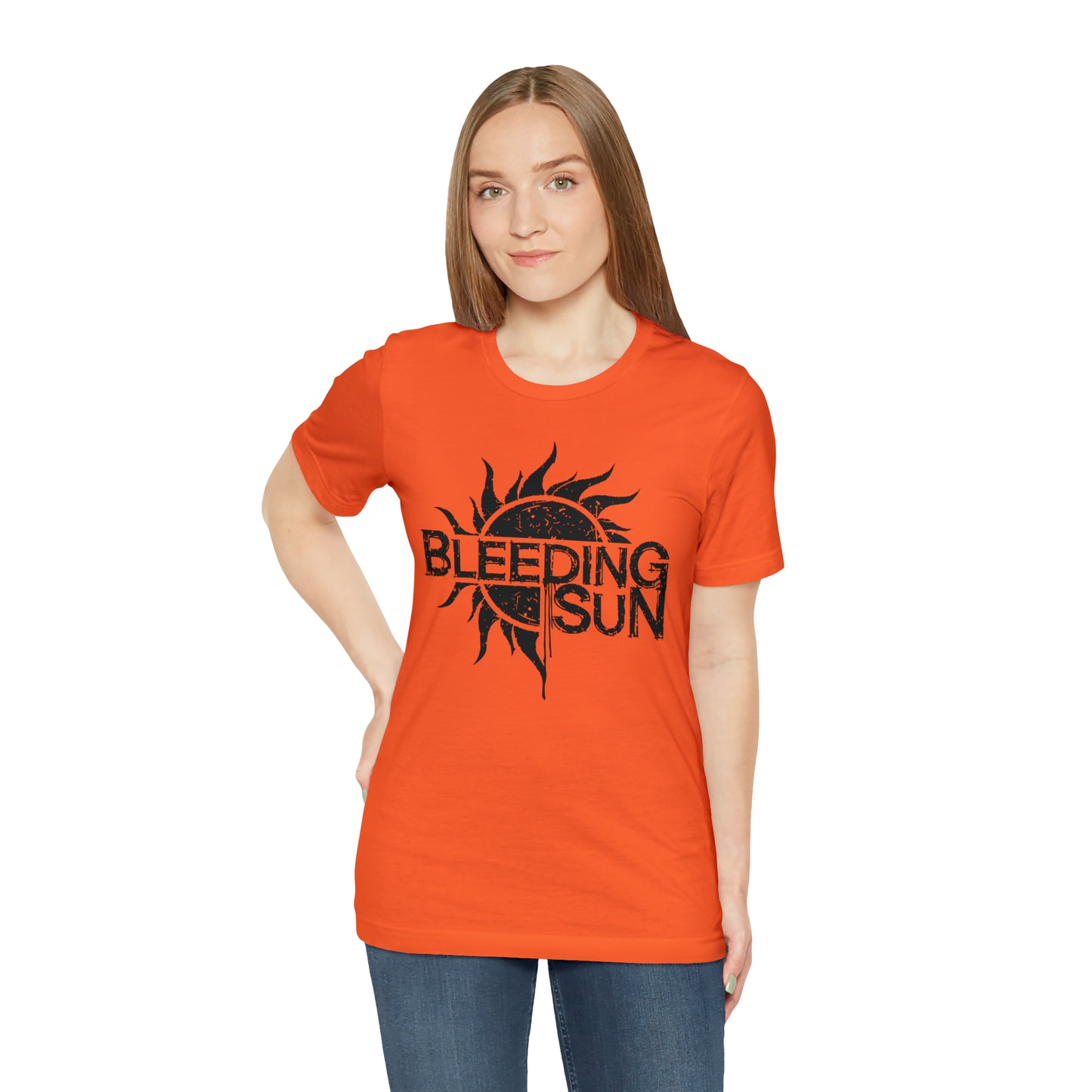 Bleeding Sun Black Lettering Unisex Jersey Short Sleeve Tee