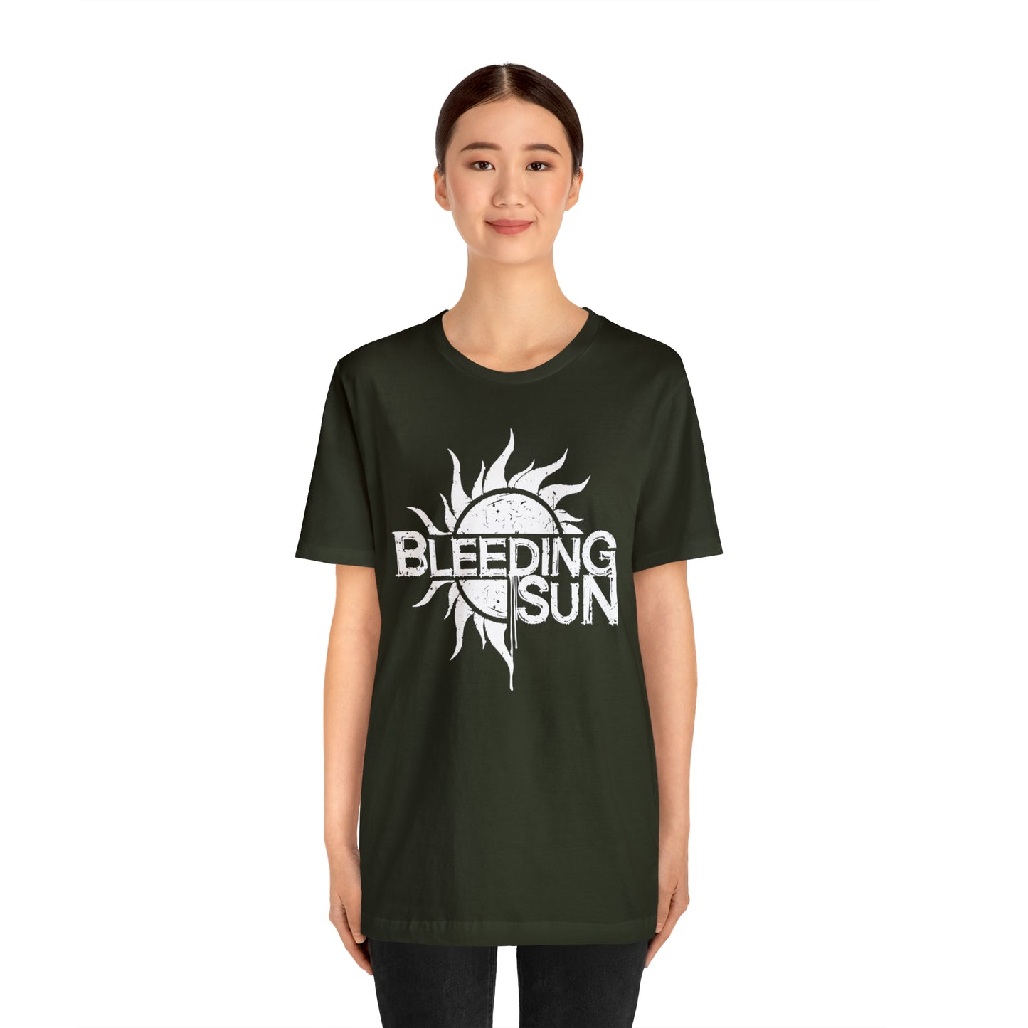 Bleeding Sun White Logo Unisex Jersey Short Sleeve Tee