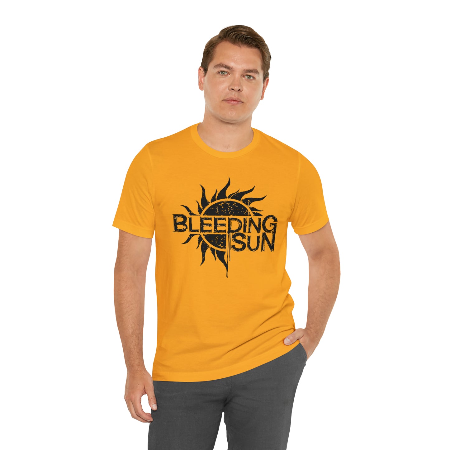 Bleeding Sun Black Lettering Unisex Jersey Short Sleeve Tee