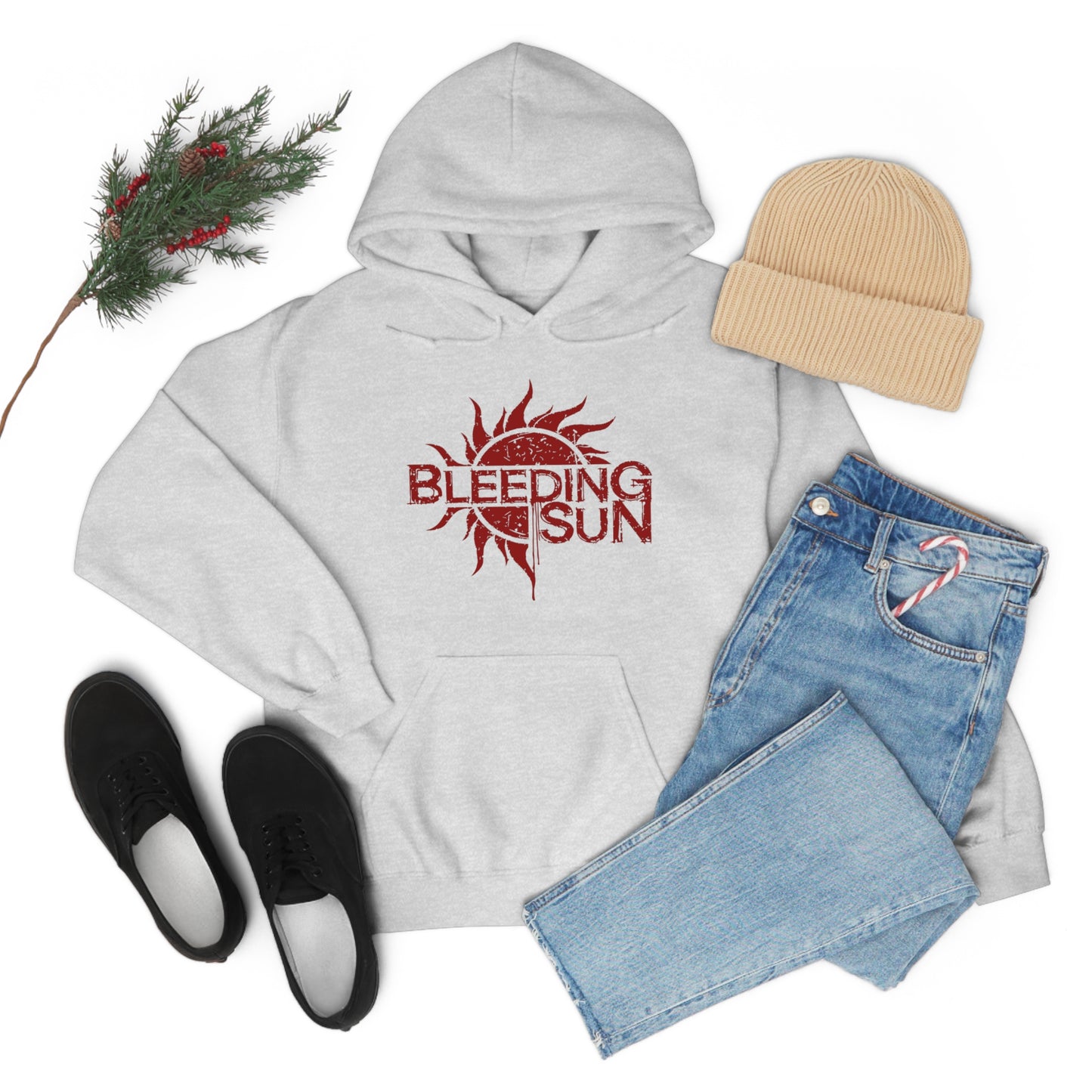 Bleeding Sun Red Logo Unisex Heavy Blend™ Hooded Sweatshirt