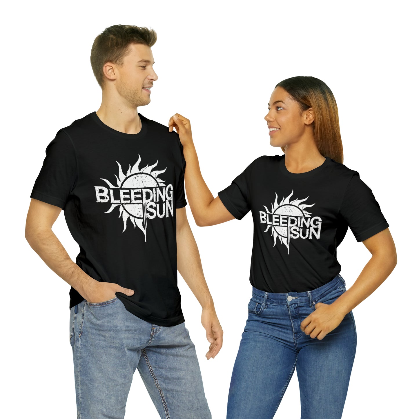 Bleeding Sun White Logo Unisex Jersey Short Sleeve Tee