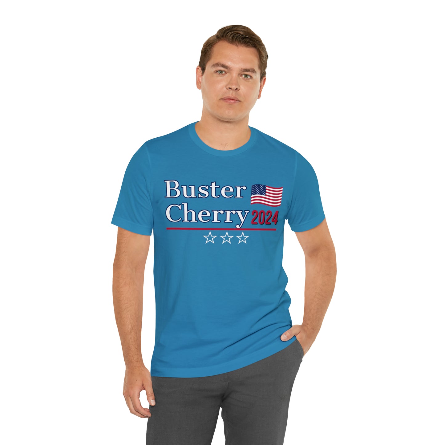 Buster Cherry Presidential Pun Unisex Jersey Short Sleeve Tee