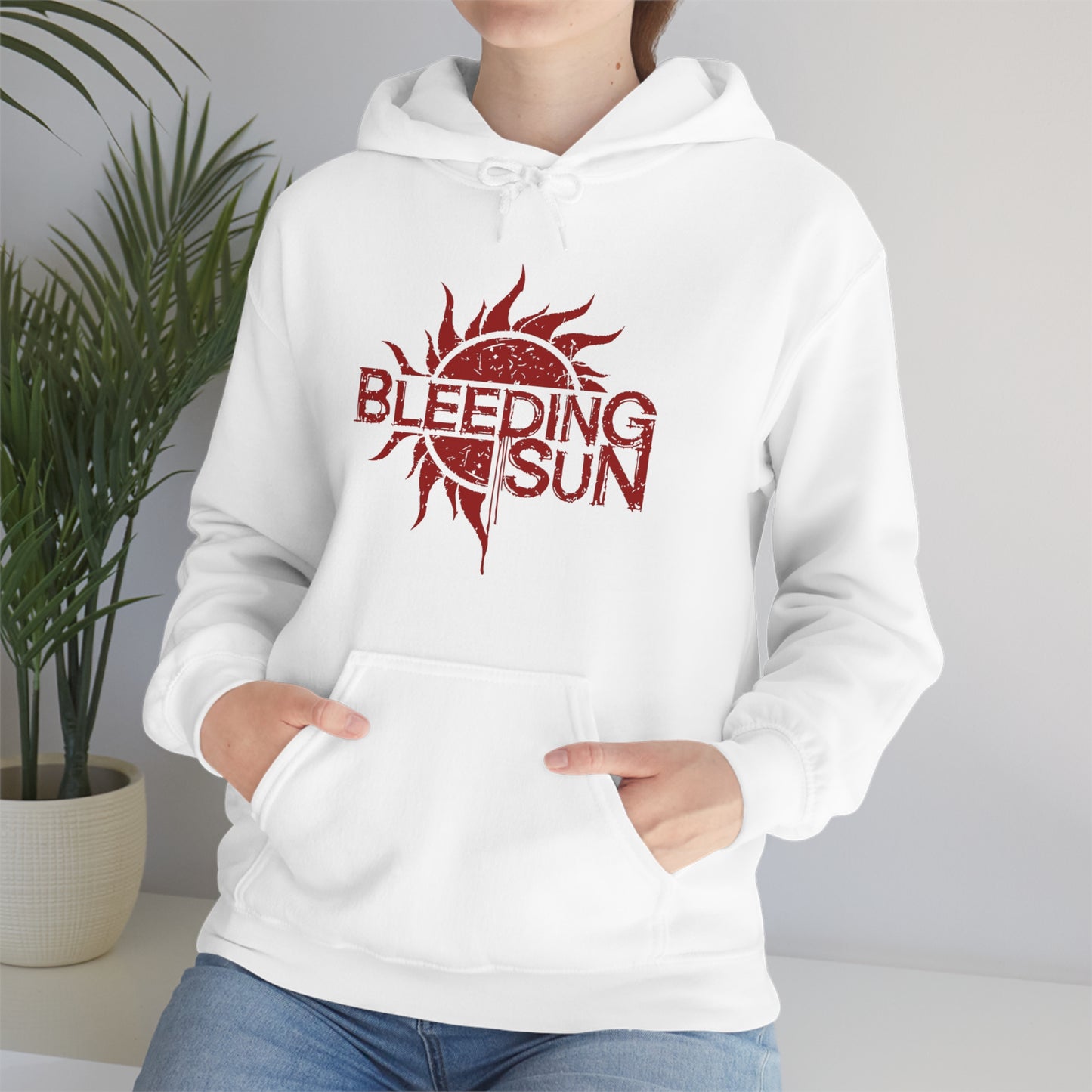 Bleeding Sun Red Logo Unisex Heavy Blend™ Hooded Sweatshirt