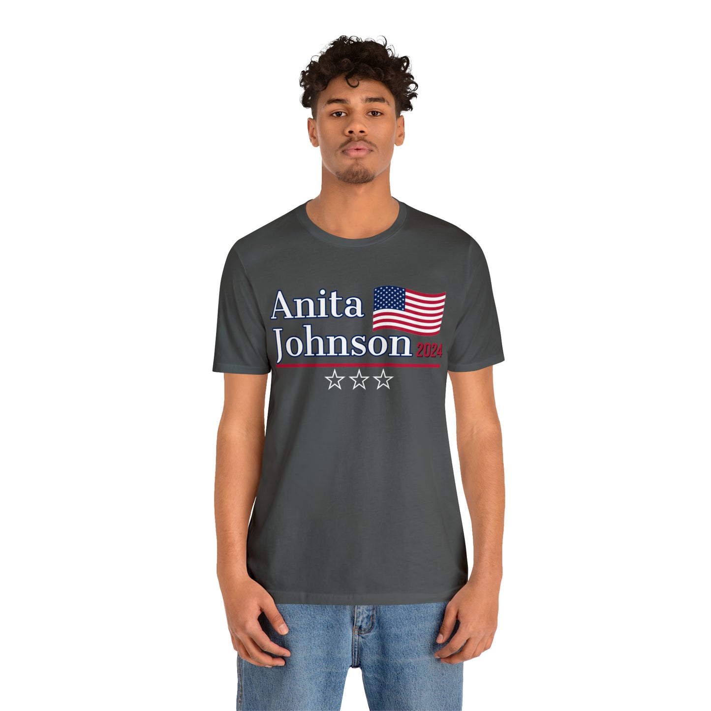 Anita Johnson Presidential Pun Unisex Jersey Short Sleeve Tee