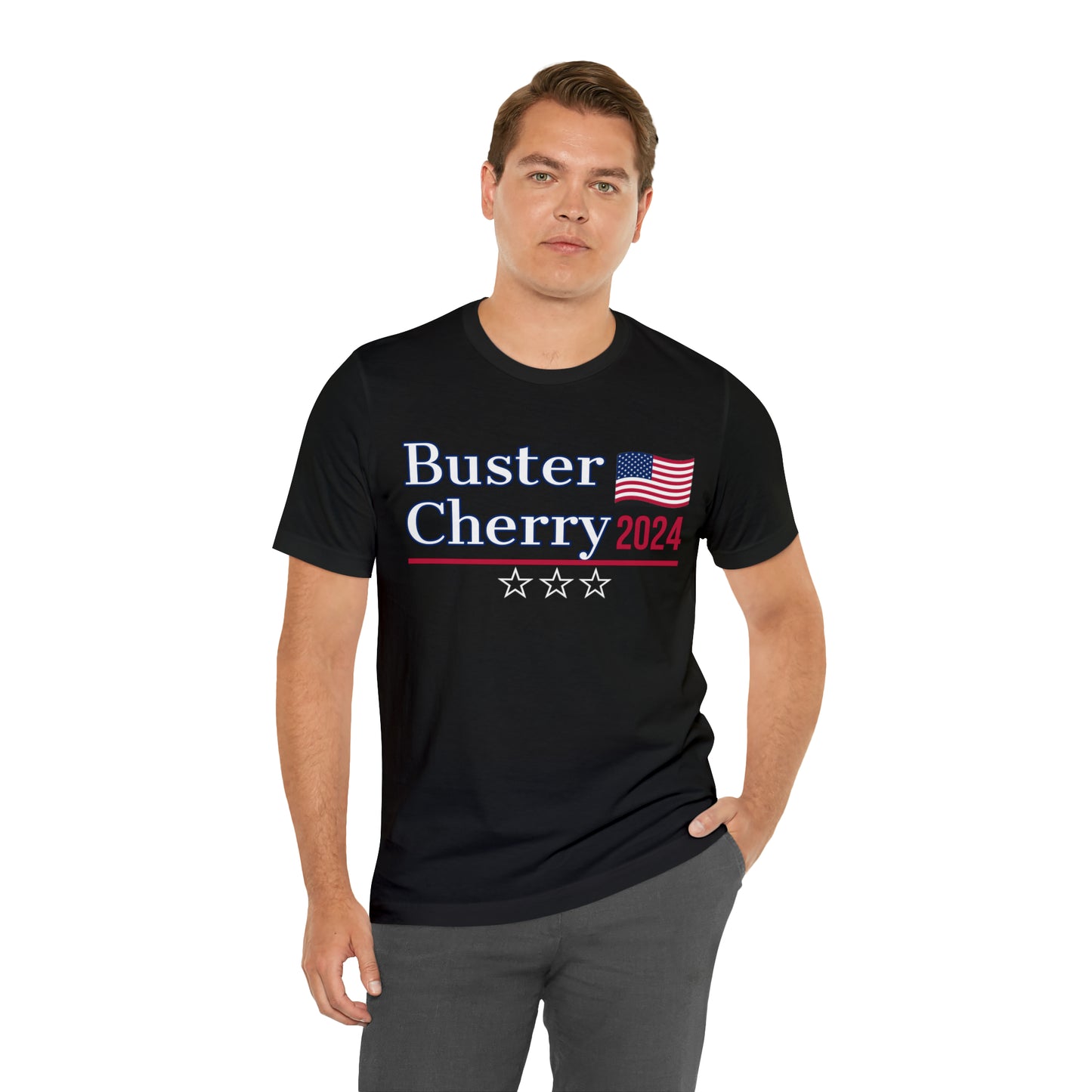 Buster Cherry Presidential Pun Unisex Jersey Short Sleeve Tee