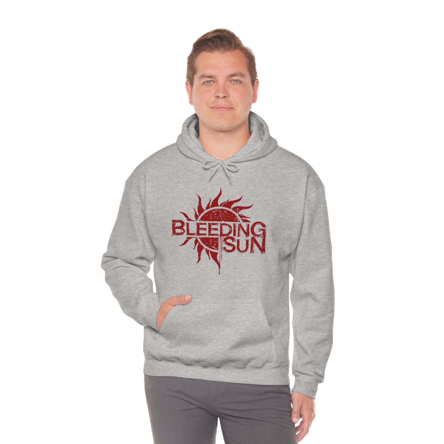 Bleeding Sun Red Logo Unisex Heavy Blend™ Hooded Sweatshirt