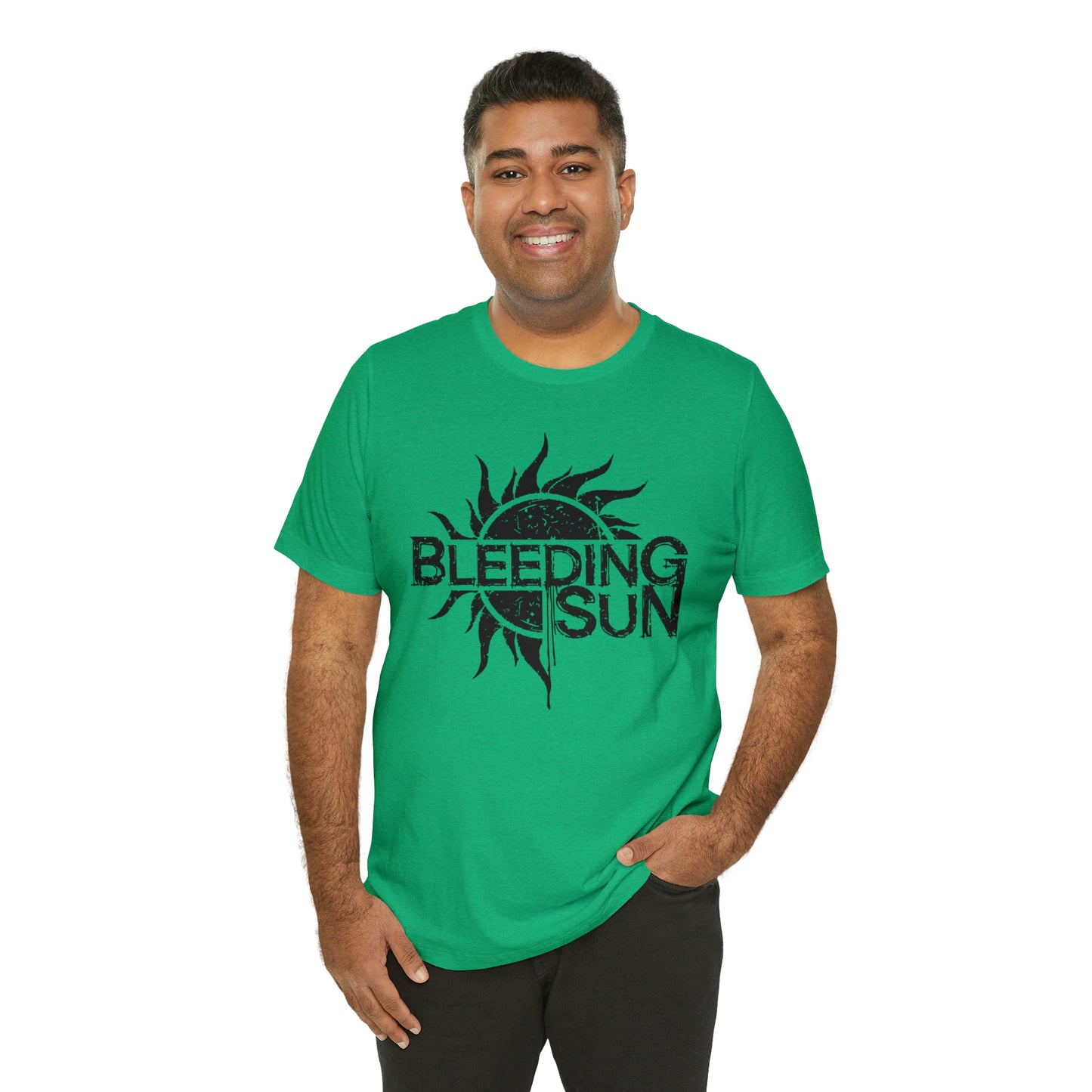 Bleeding Sun Black Lettering Unisex Jersey Short Sleeve Tee