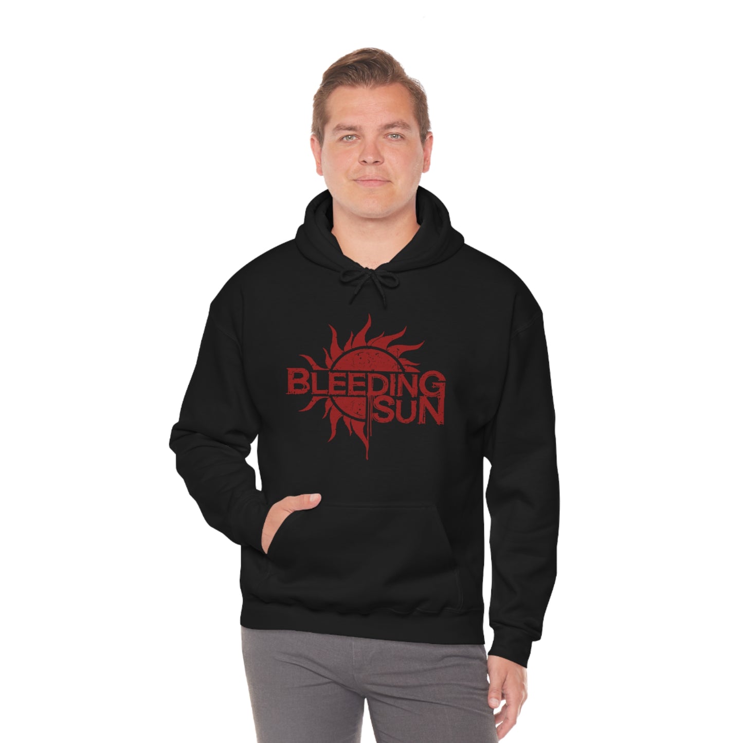 Bleeding Sun Red Logo Unisex Heavy Blend™ Hooded Sweatshirt