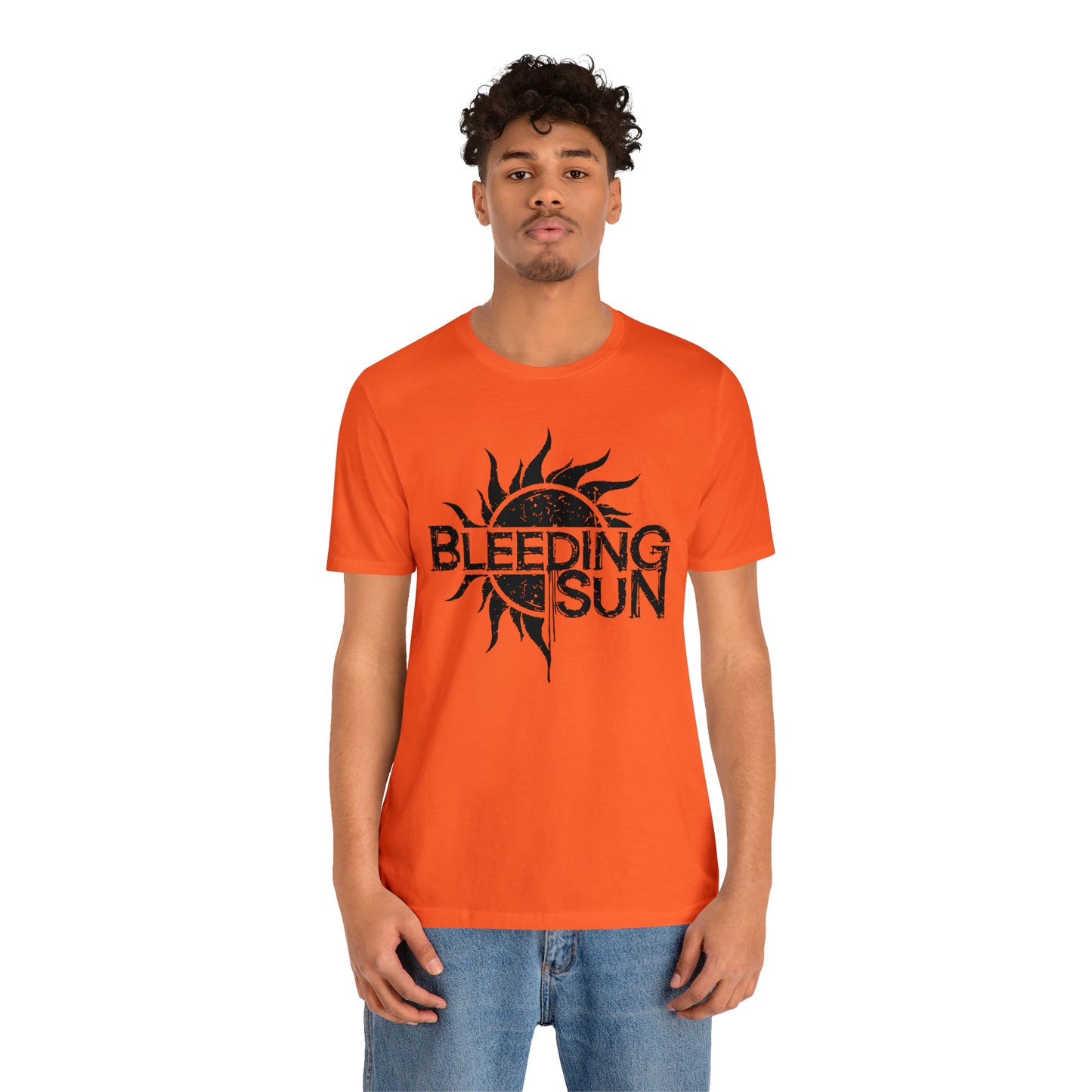 Bleeding Sun Black Lettering Unisex Jersey Short Sleeve Tee