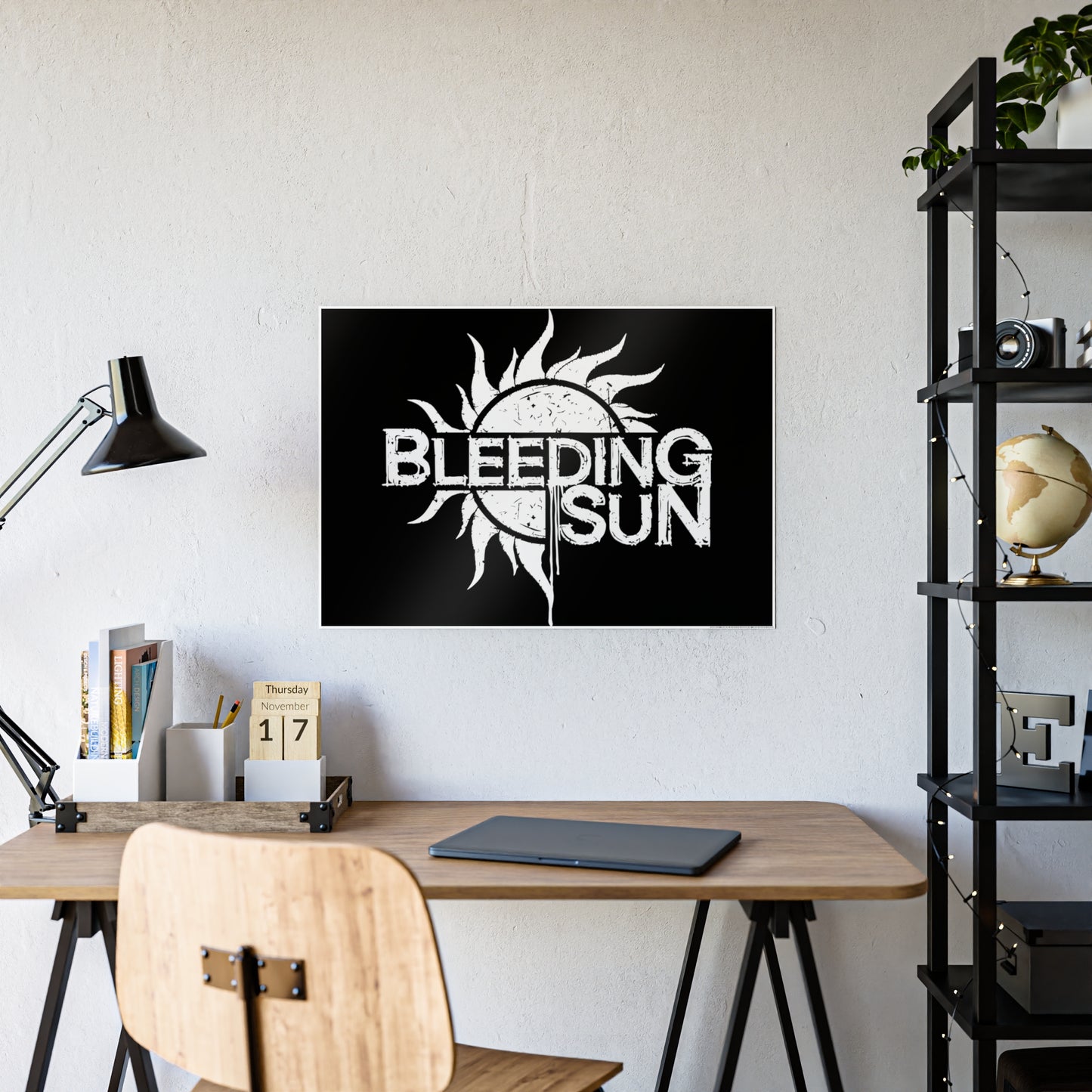 Bleeding Sun White Logo Gloss Poster