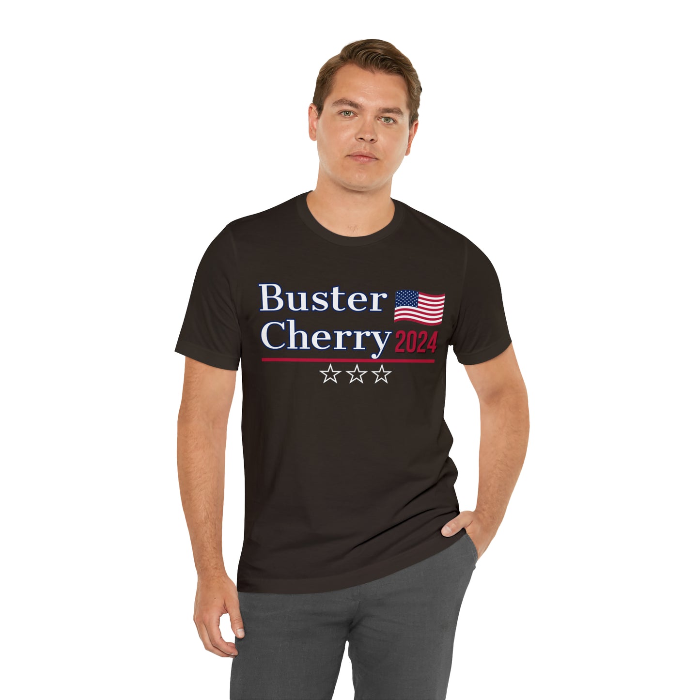 Buster Cherry Presidential Pun Unisex Jersey Short Sleeve Tee