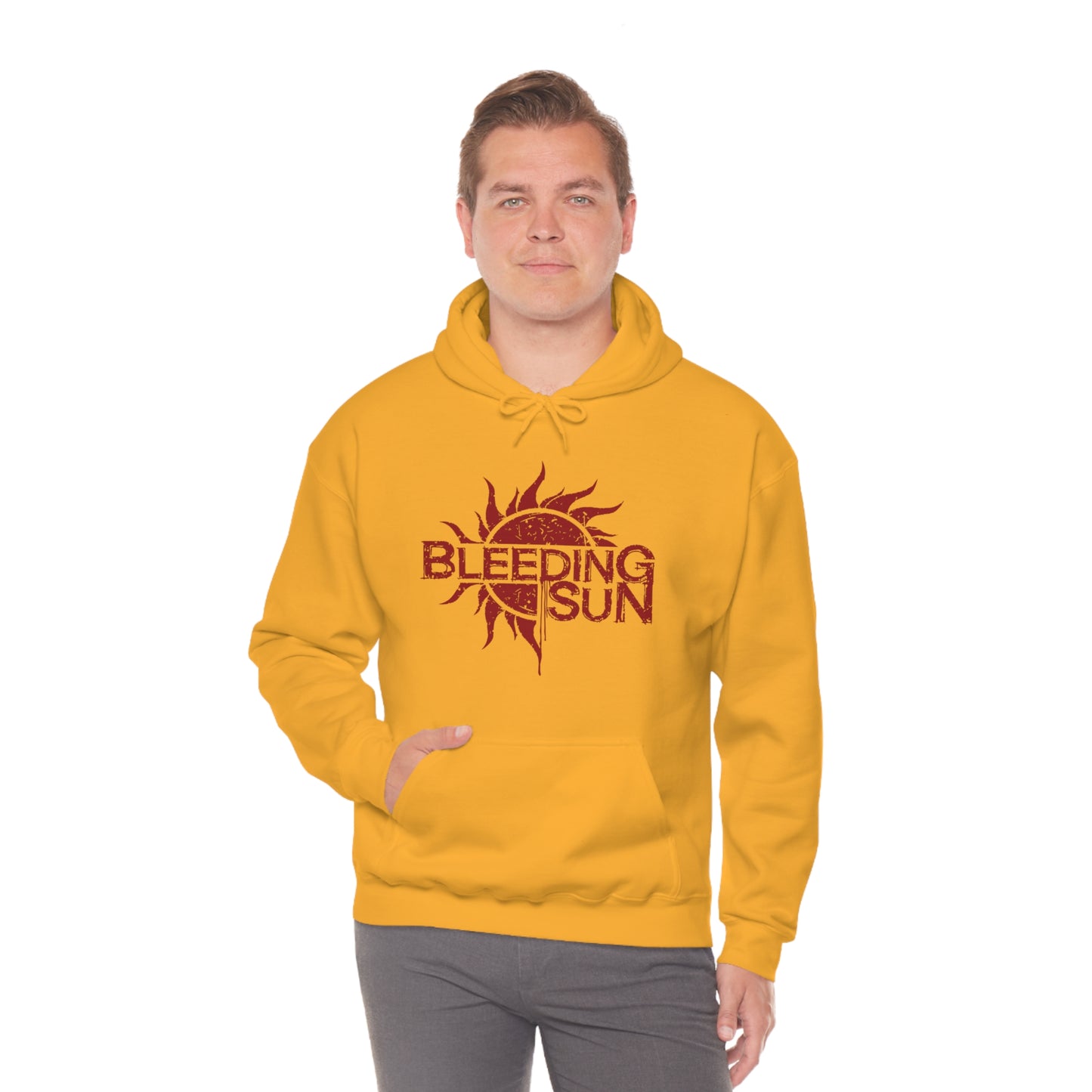 Bleeding Sun Red Logo Unisex Heavy Blend™ Hooded Sweatshirt