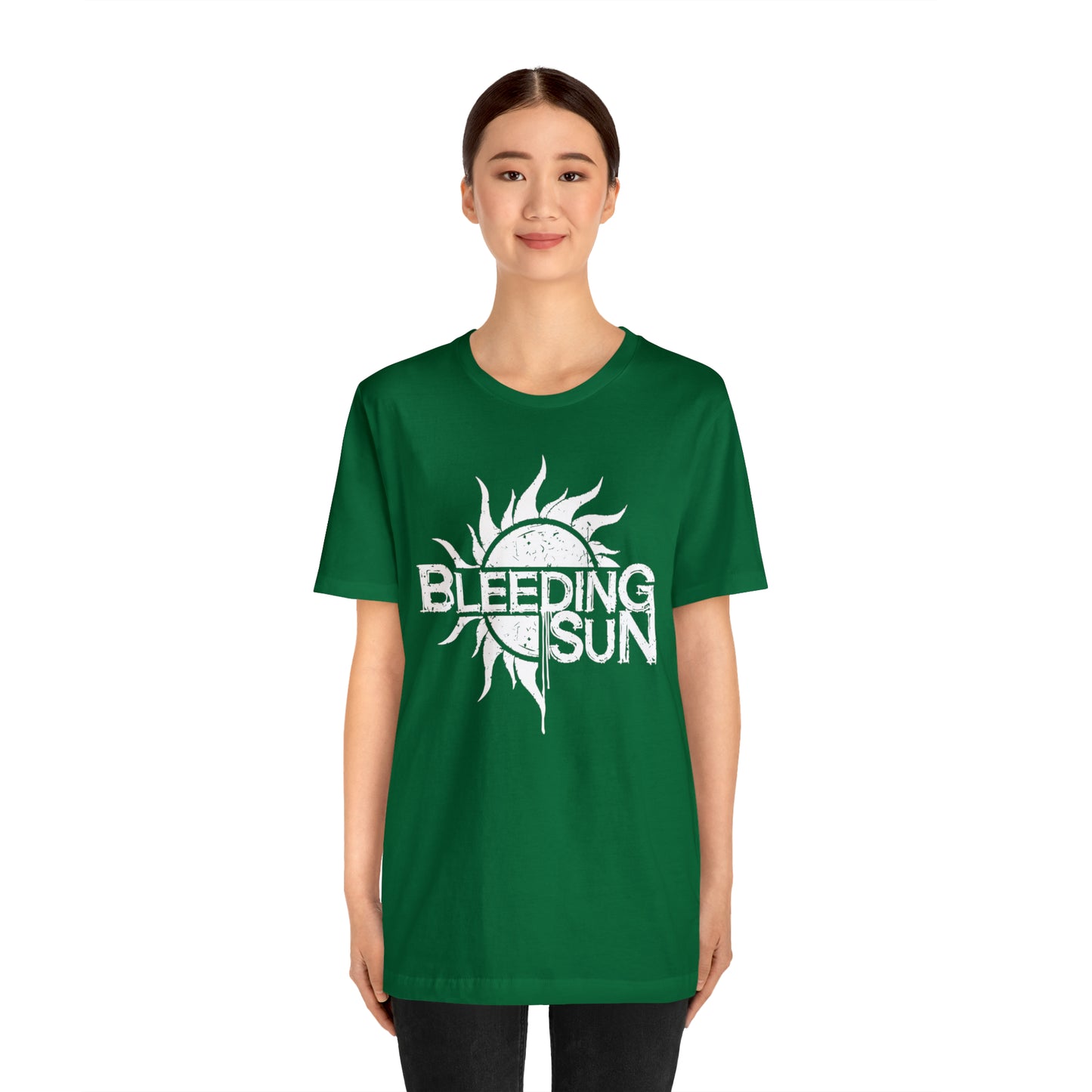 Bleeding Sun White Logo Unisex Jersey Short Sleeve Tee