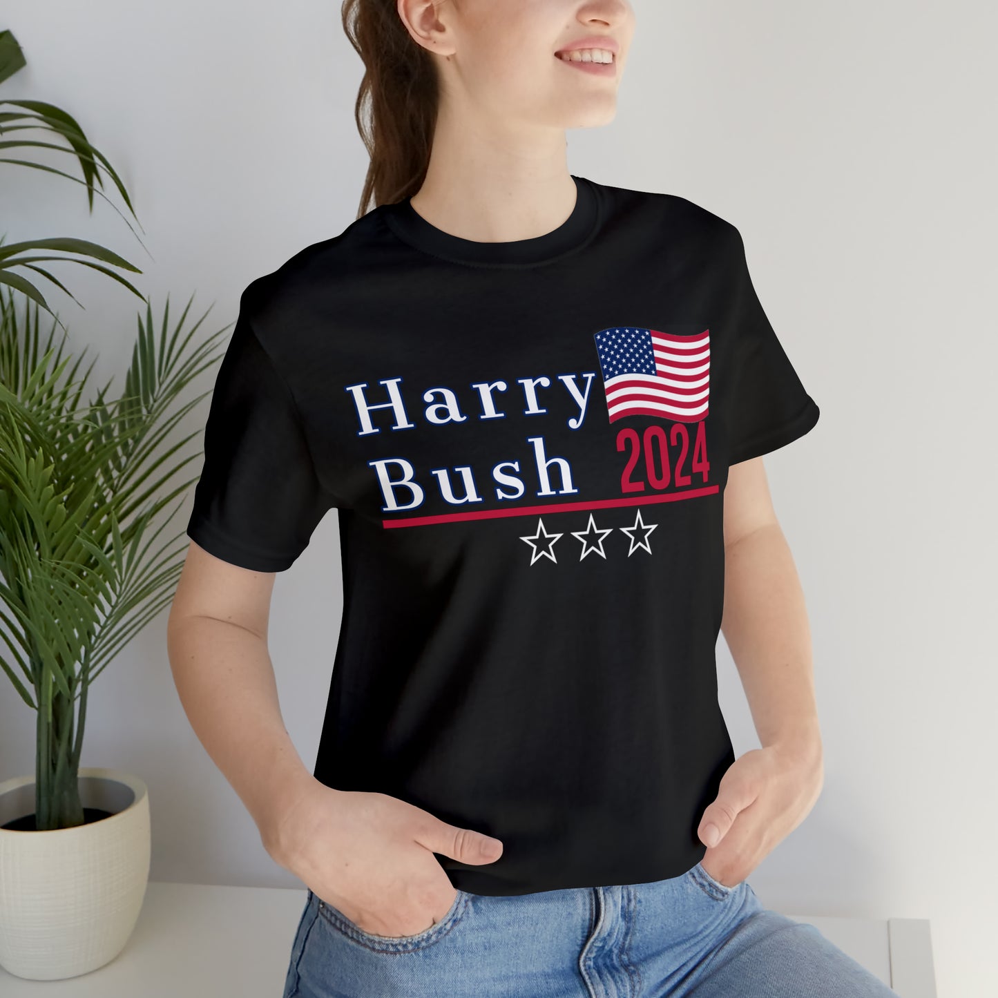 Harry Bush Presidential Pun Unisex Jersey Short Sleeve Tee