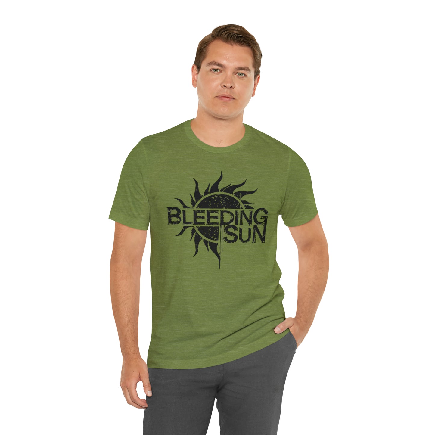 Bleeding Sun Black Lettering Unisex Jersey Short Sleeve Tee