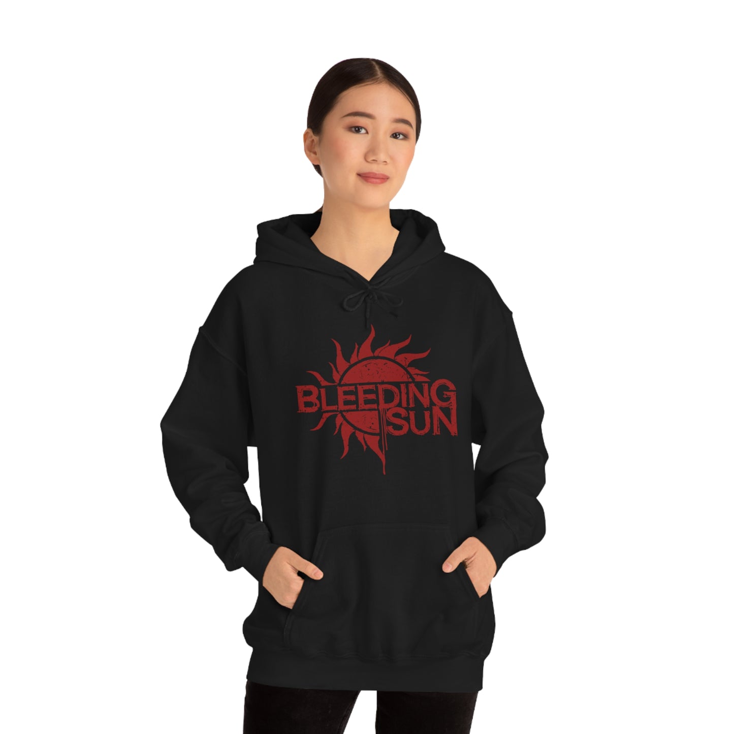 Bleeding Sun Red Logo Unisex Heavy Blend™ Hooded Sweatshirt