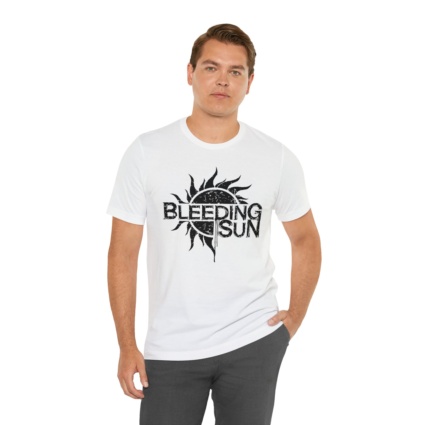 Bleeding Sun Black Lettering Unisex Jersey Short Sleeve Tee