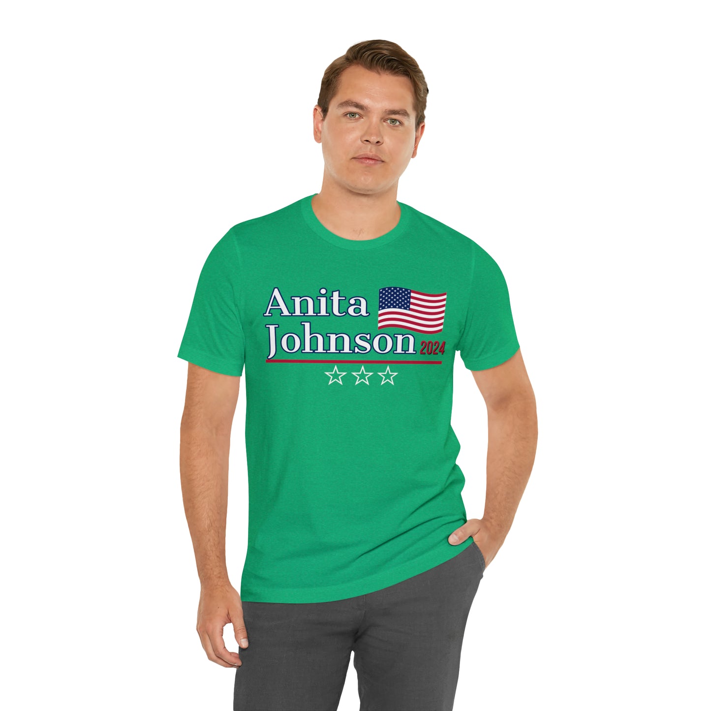 Anita Johnson Presidential Pun Unisex Jersey Short Sleeve Tee