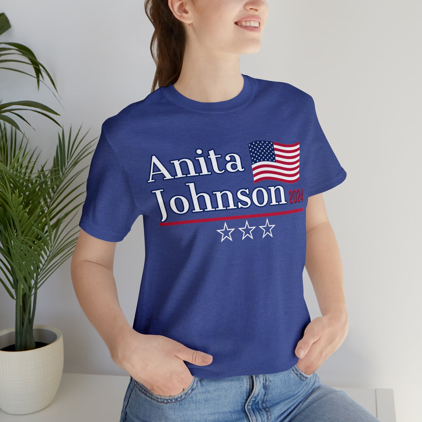 Anita Johnson Presidential Pun Unisex Jersey Short Sleeve Tee