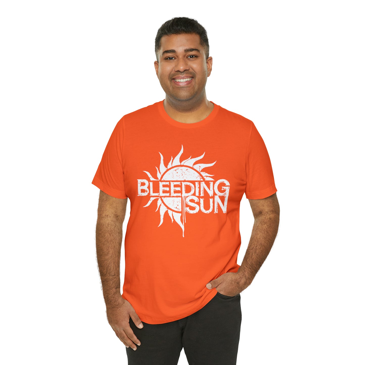 Bleeding Sun White Logo Unisex Jersey Short Sleeve Tee