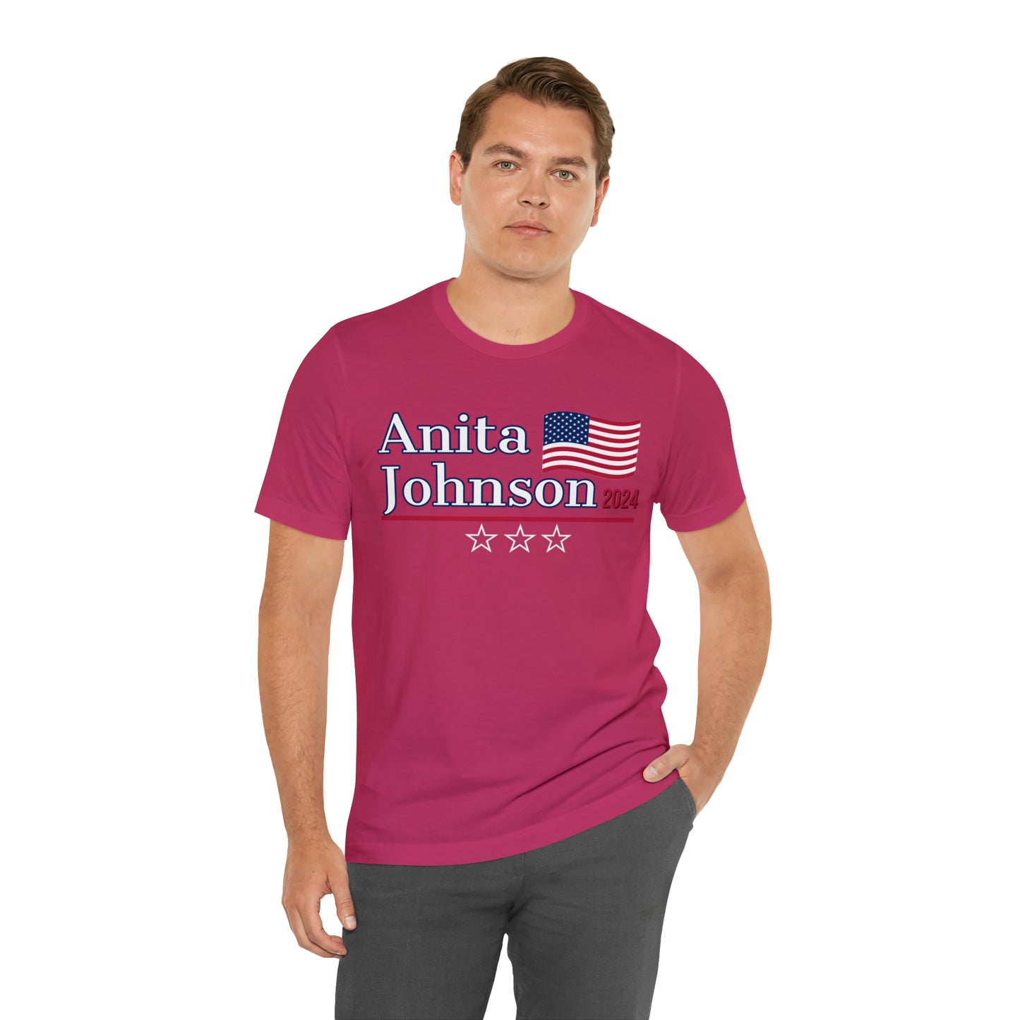 Anita Johnson Presidential Pun Unisex Jersey Short Sleeve Tee