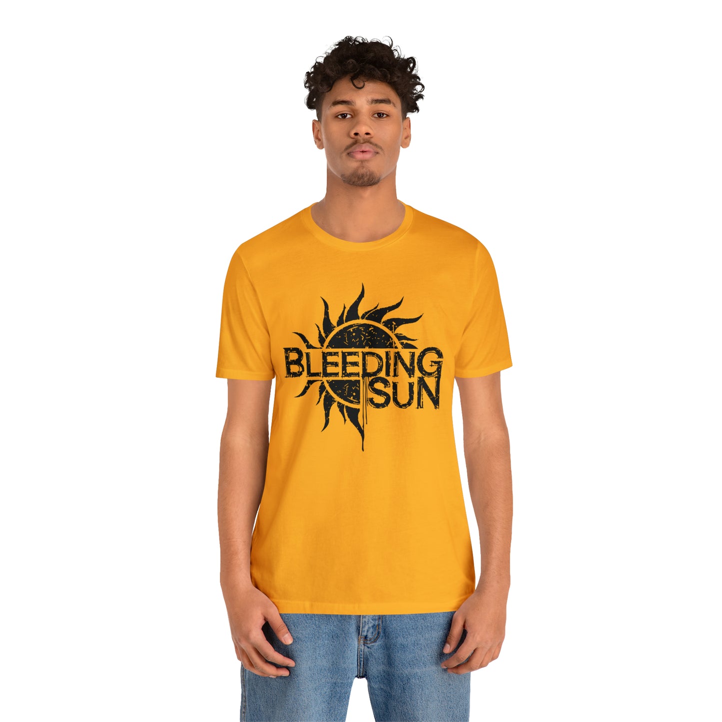 Bleeding Sun Black Lettering Unisex Jersey Short Sleeve Tee