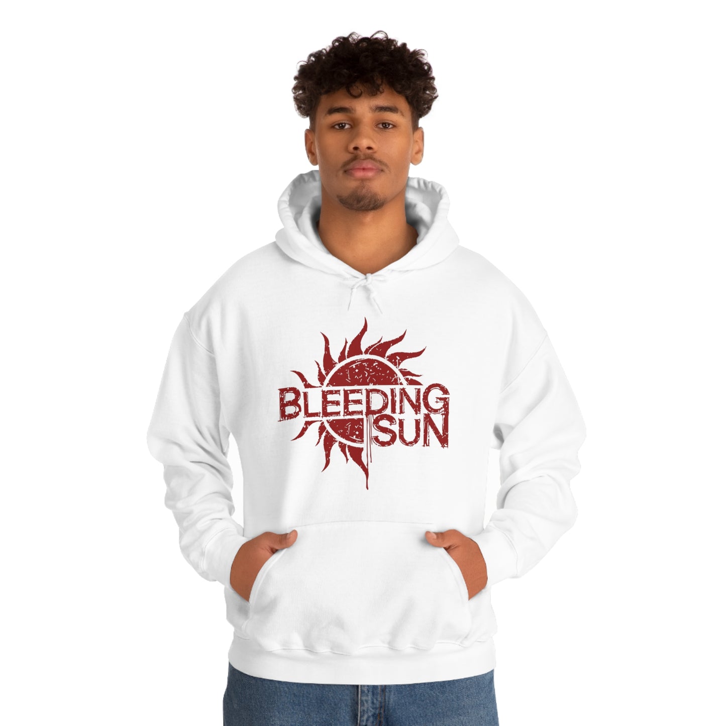 Bleeding Sun Red Logo Unisex Heavy Blend™ Hooded Sweatshirt