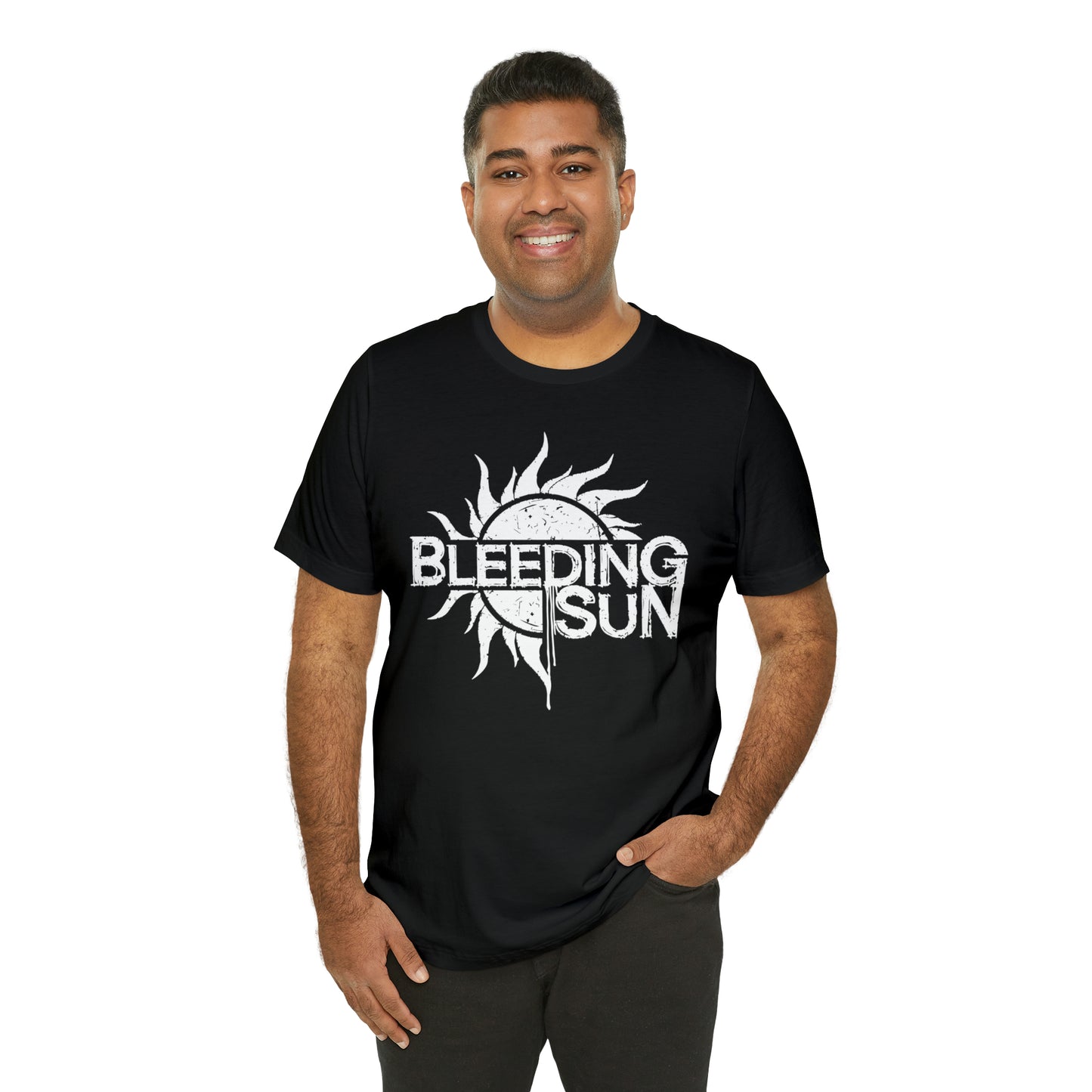 Bleeding Sun White Logo Unisex Jersey Short Sleeve Tee