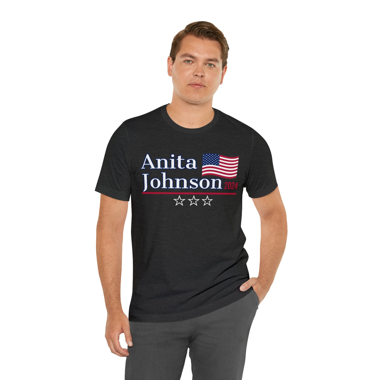 Anita Johnson Presidential Pun Unisex Jersey Short Sleeve Tee