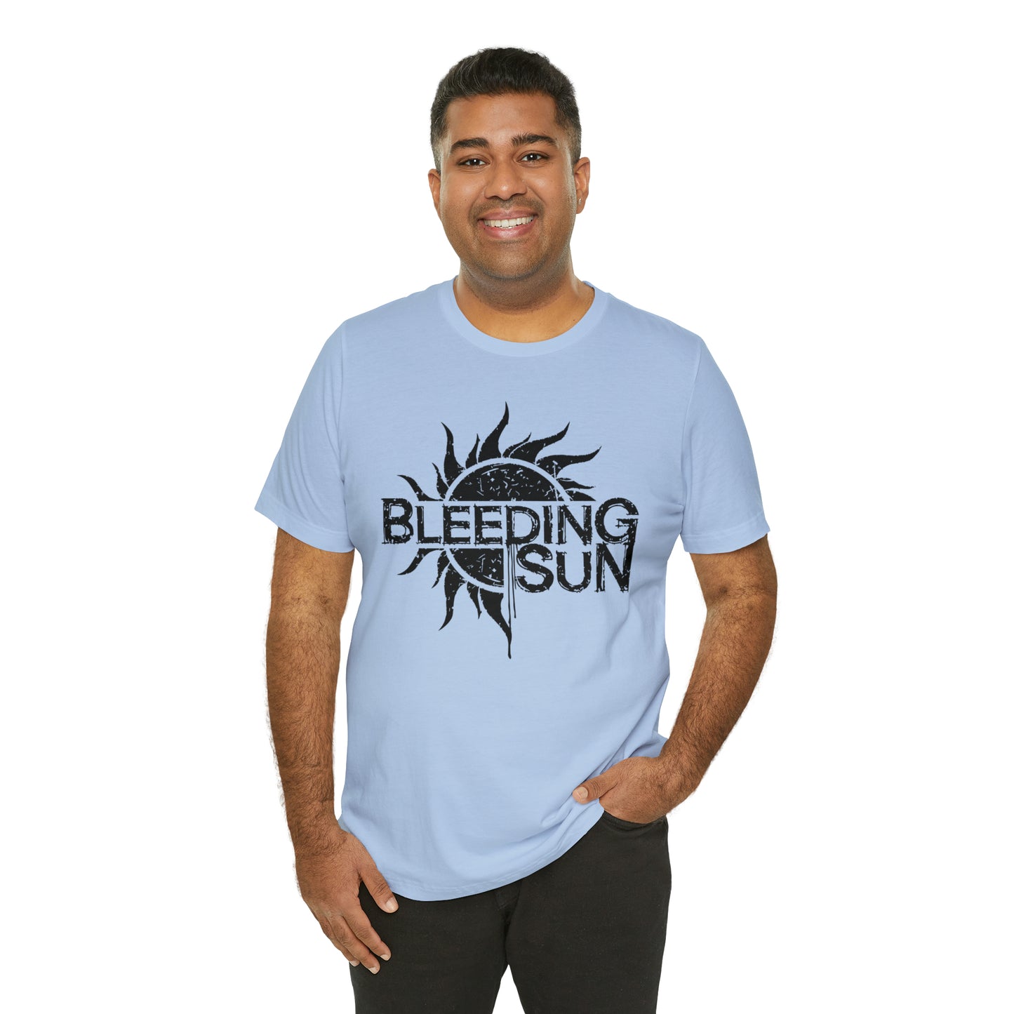 Bleeding Sun Black Lettering Unisex Jersey Short Sleeve Tee