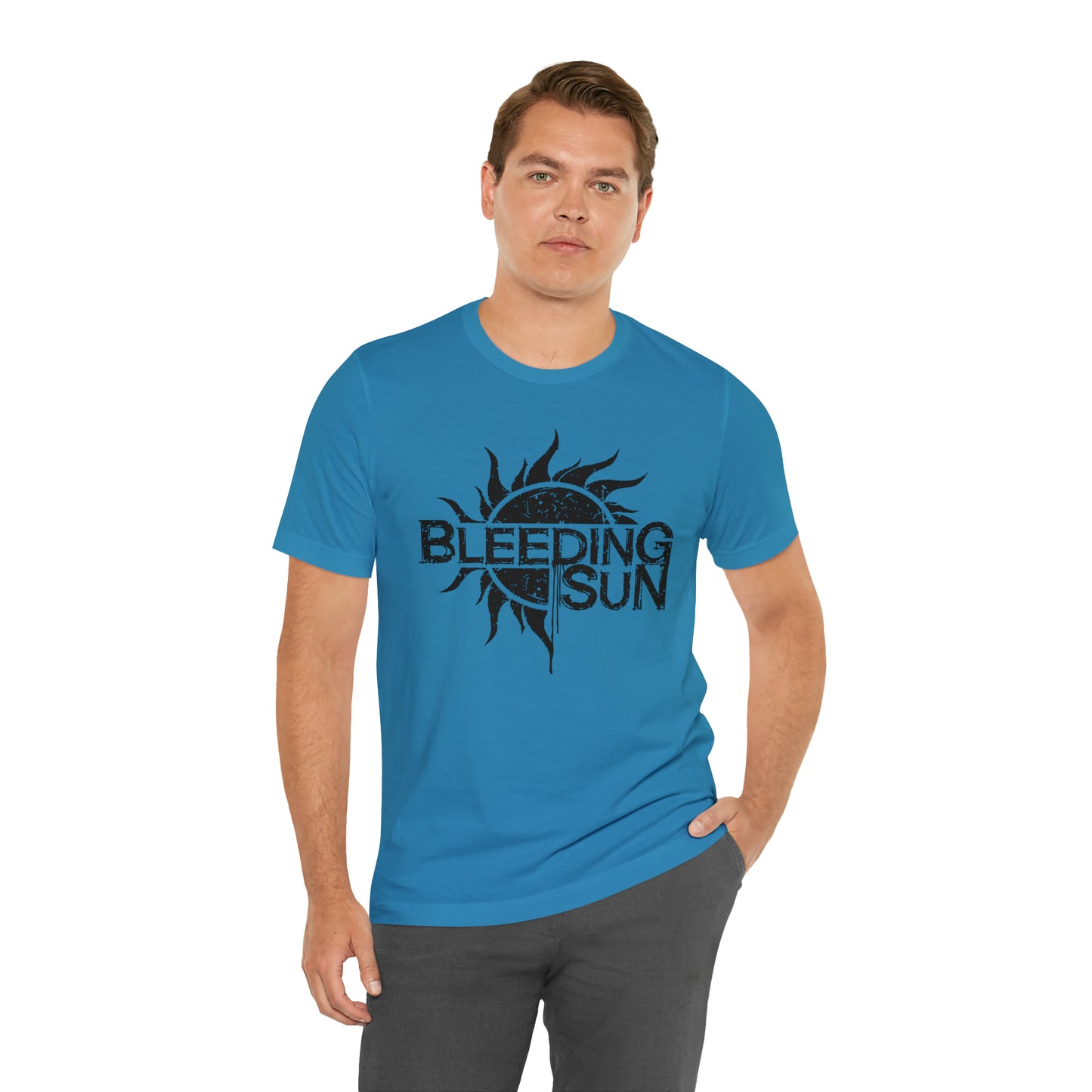 Bleeding Sun Black Lettering Unisex Jersey Short Sleeve Tee