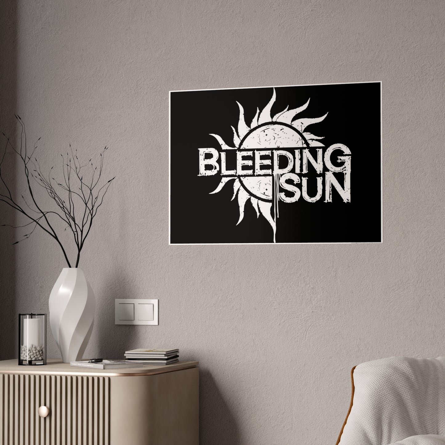 Bleeding Sun White Logo Gloss Poster